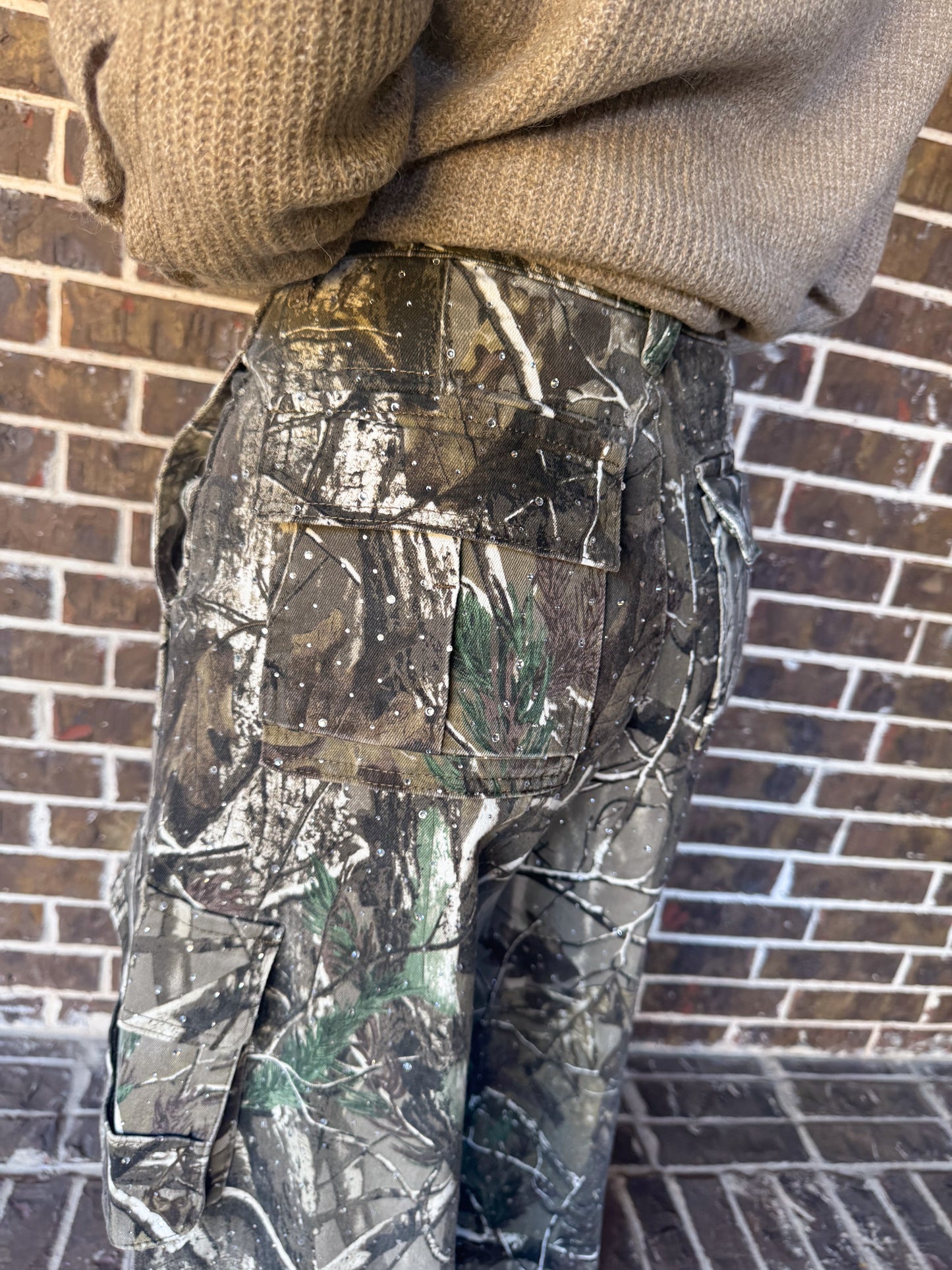 Rhinestone Camo Barrel Pants