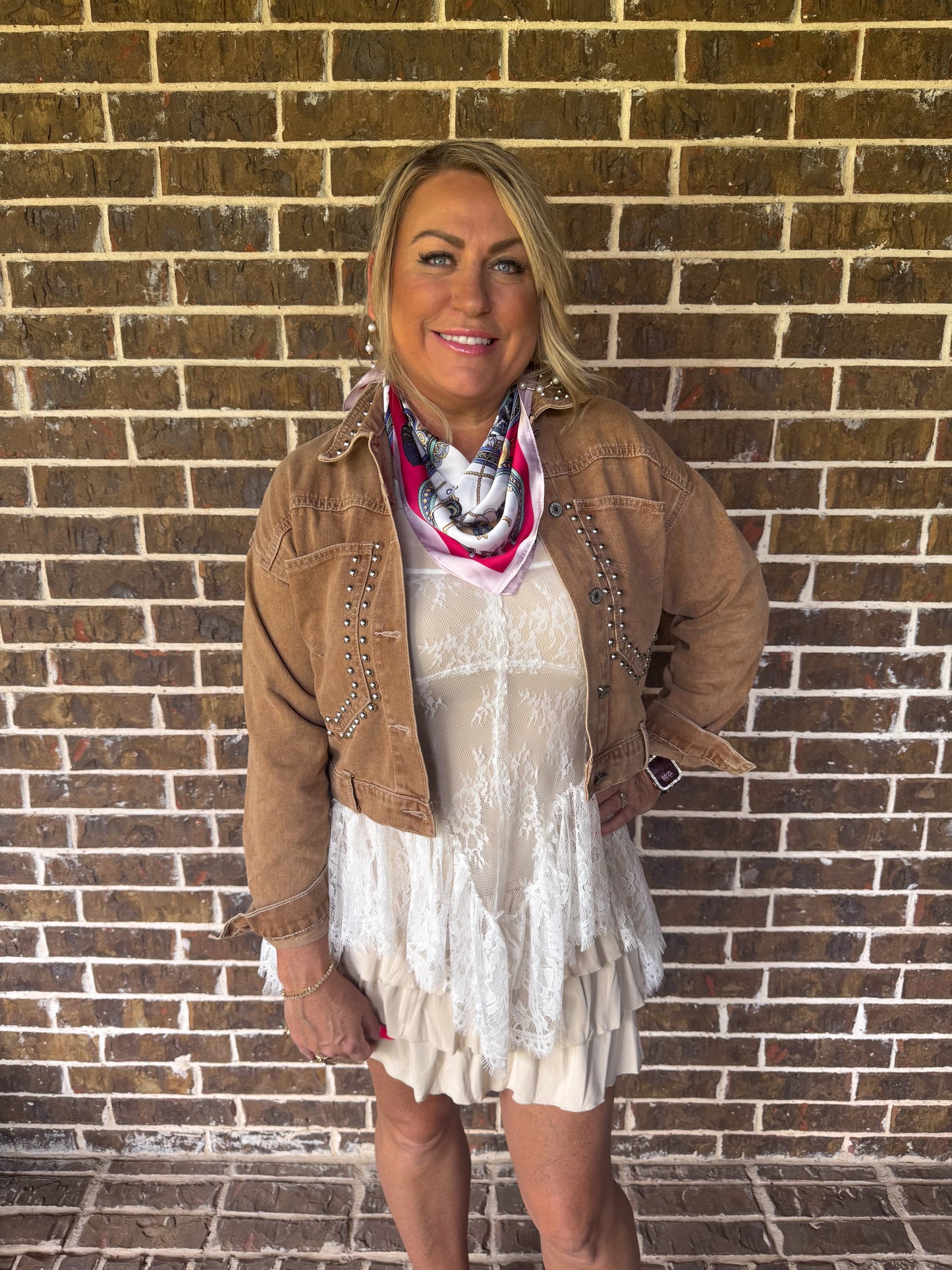 Multicolor Silk Print Scarf