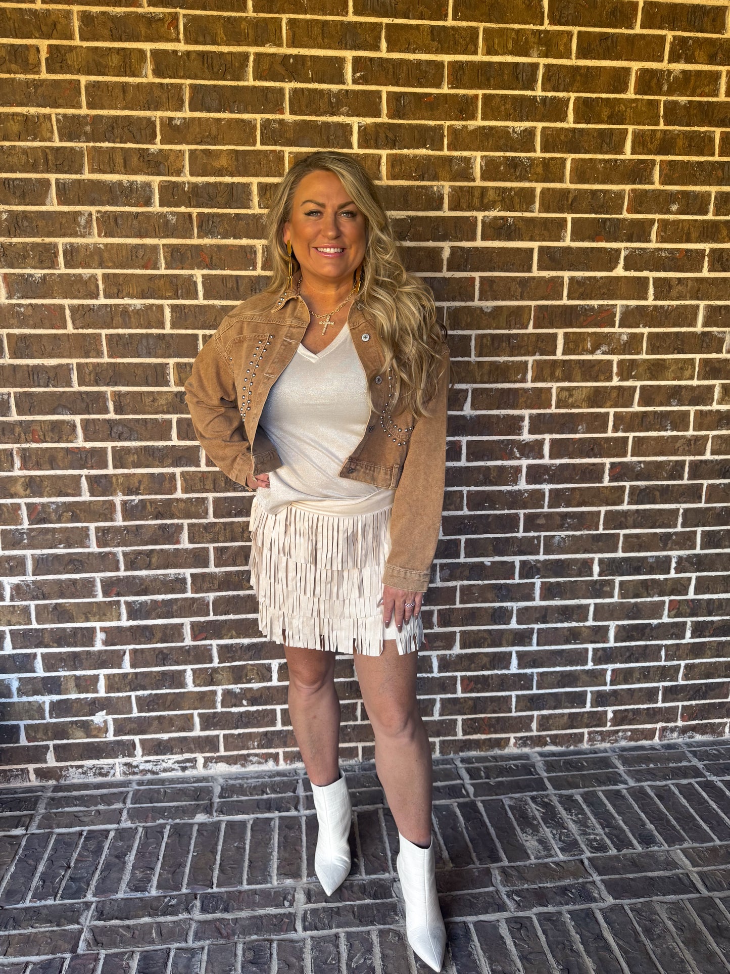 Western Glam Fringe Skirt