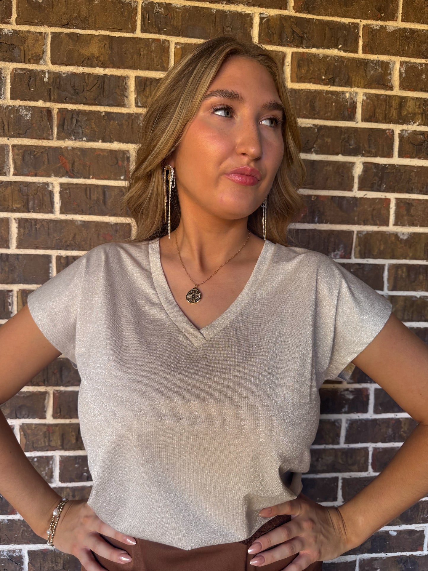 Golden Glow Shimmer Top