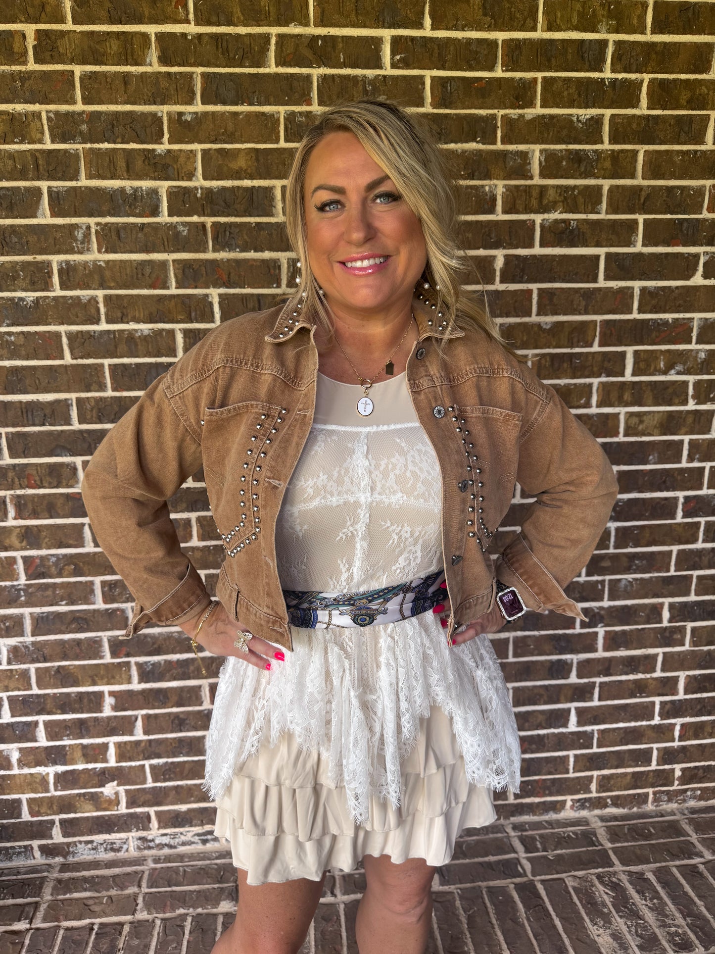 White Lace Peplum Tank Top