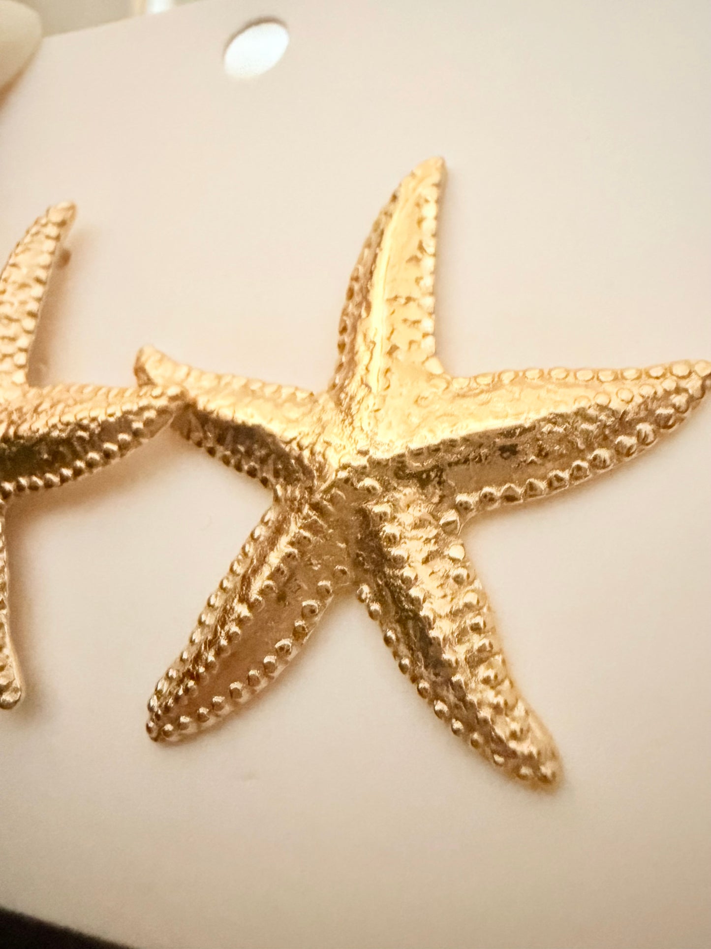 Golden Starfish Statement Stud Earrings