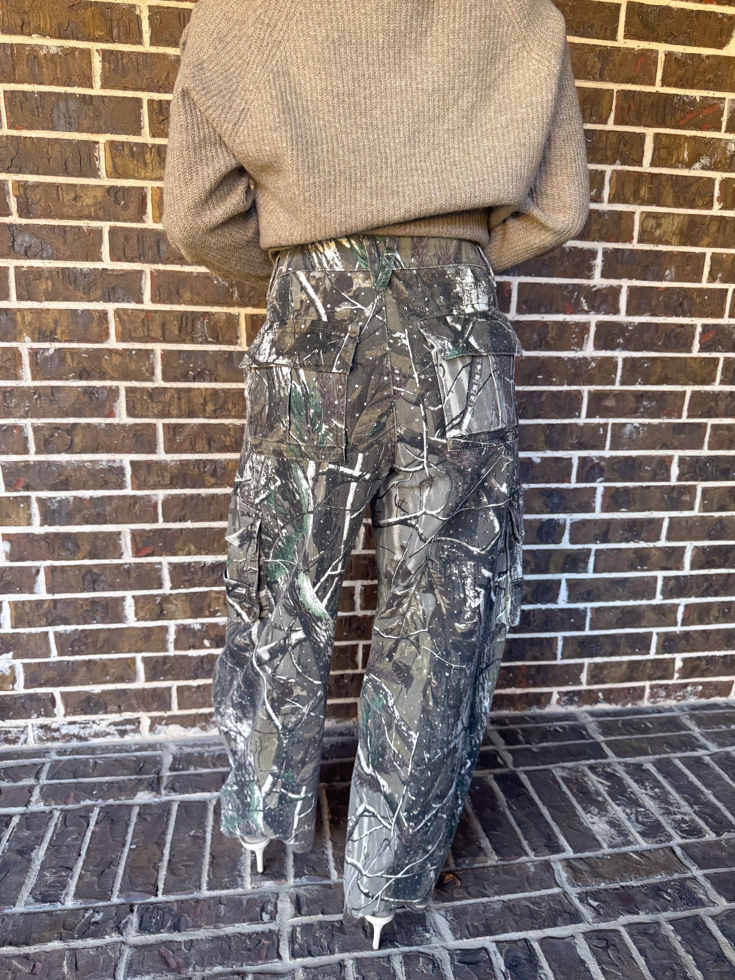 Rhinestone Camo Barrel Pants