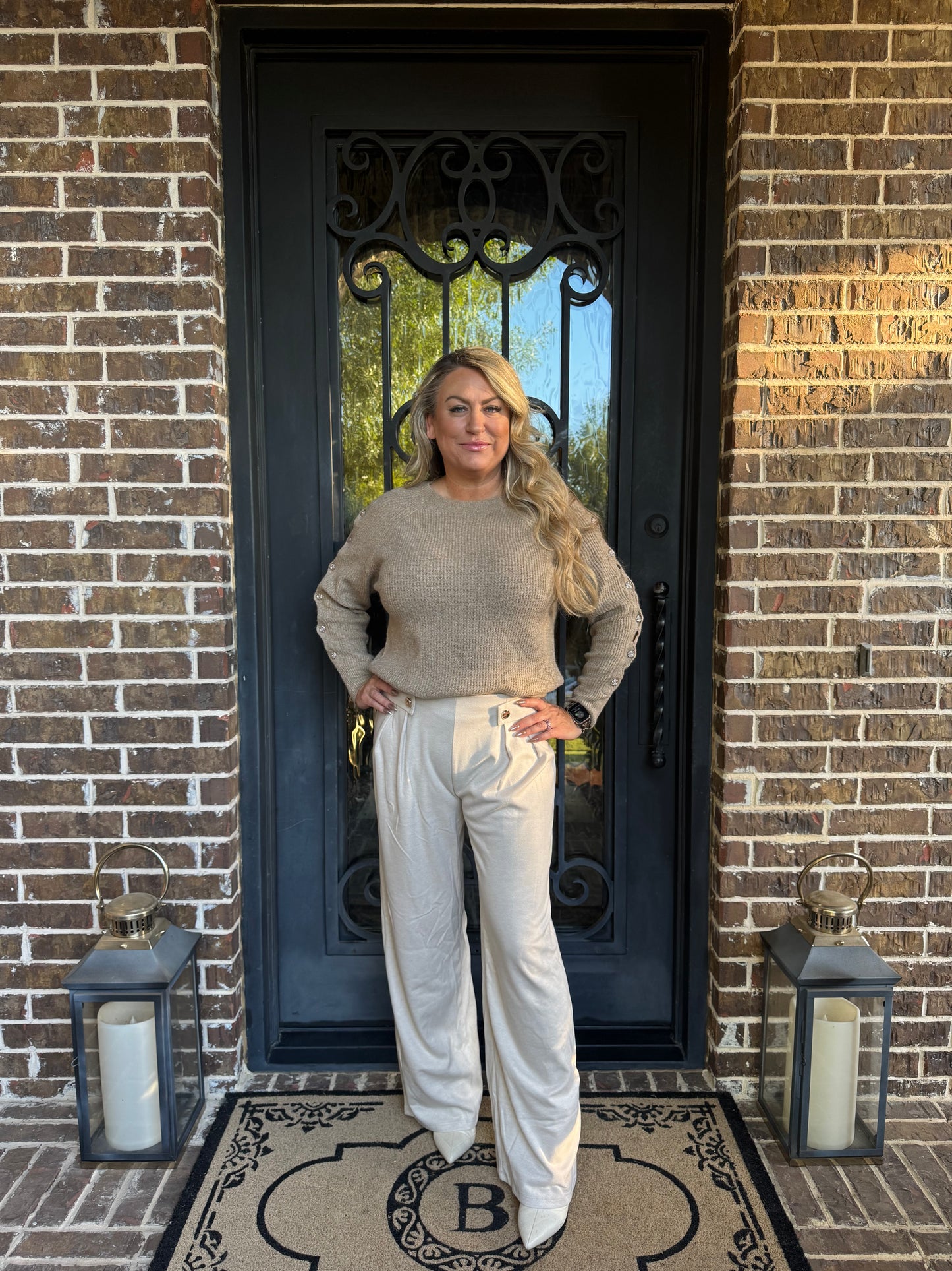 Elegant Ivory Trouser Pants