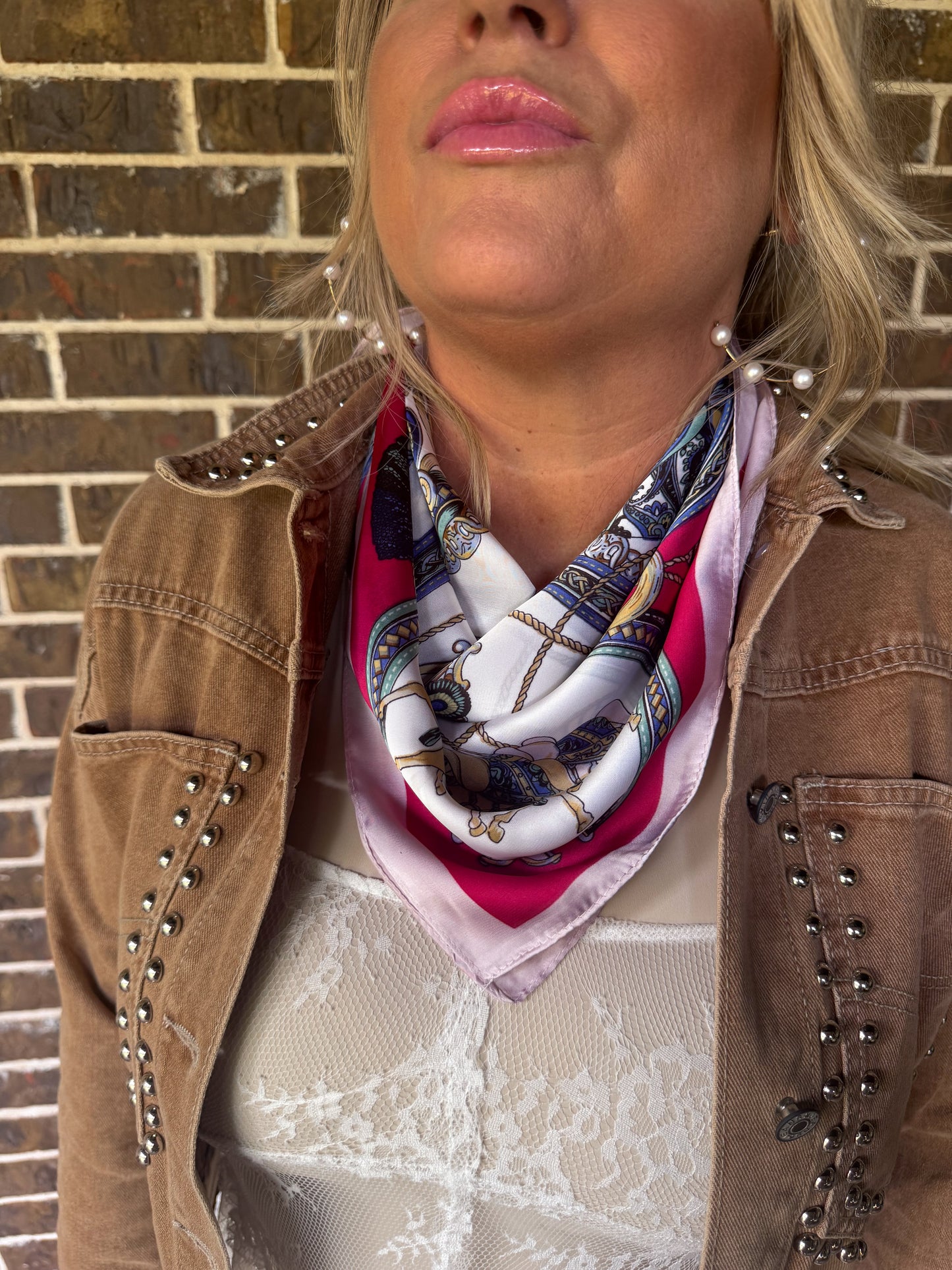 Multicolor Silk Print Scarf