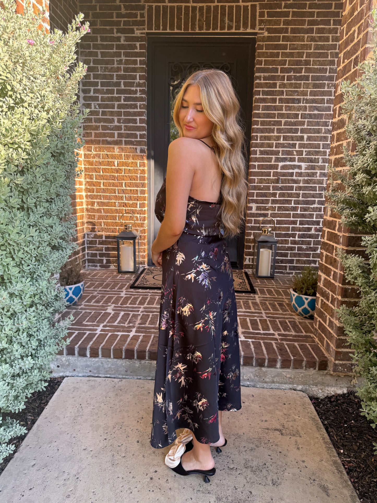 Midnight Bloom Satin Black Set