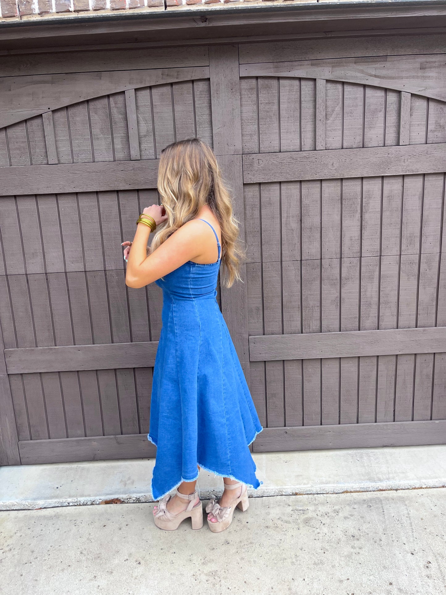 Trendy Denim Midi Dress