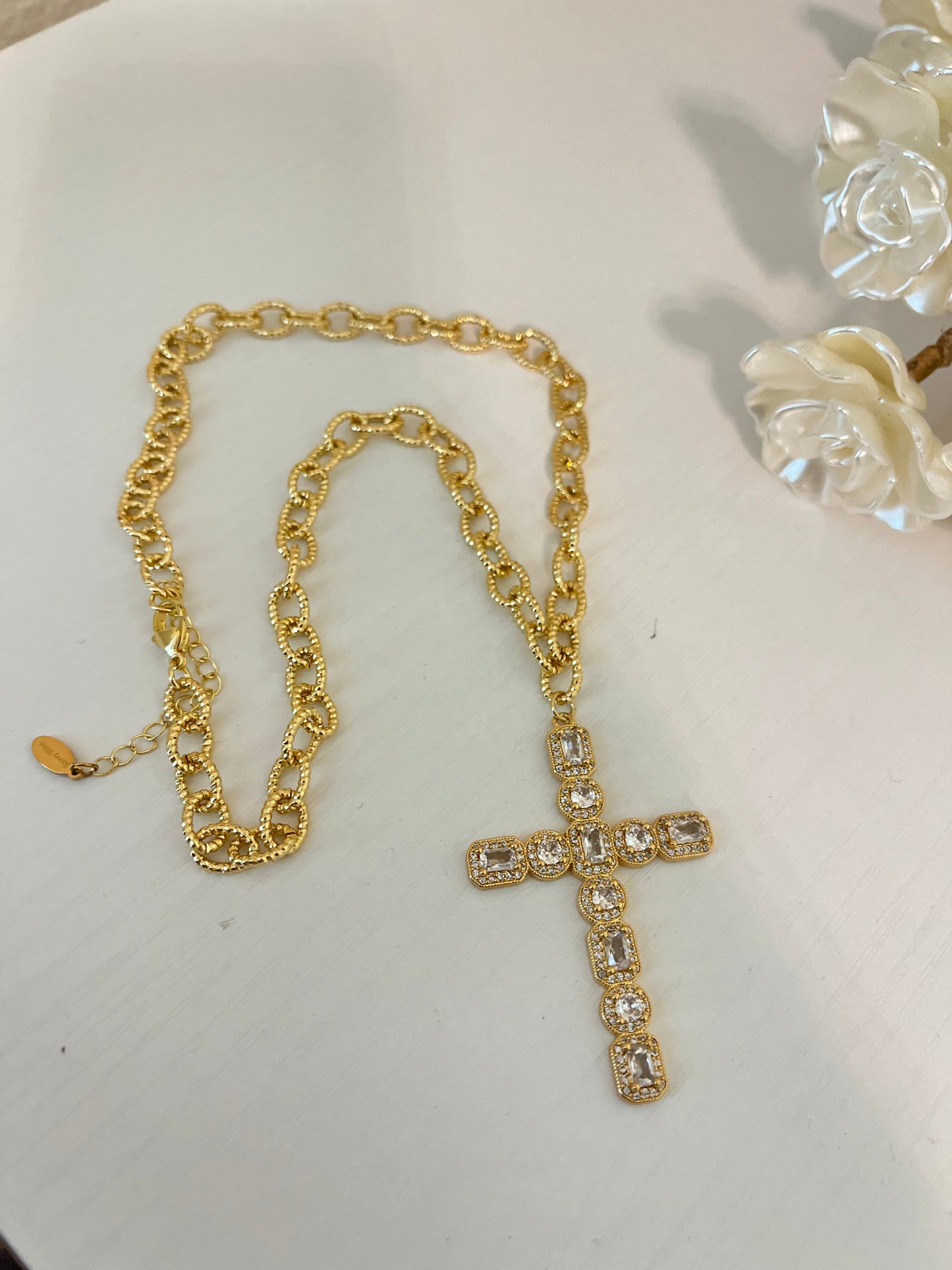 Bold Radiant Cross Necklace