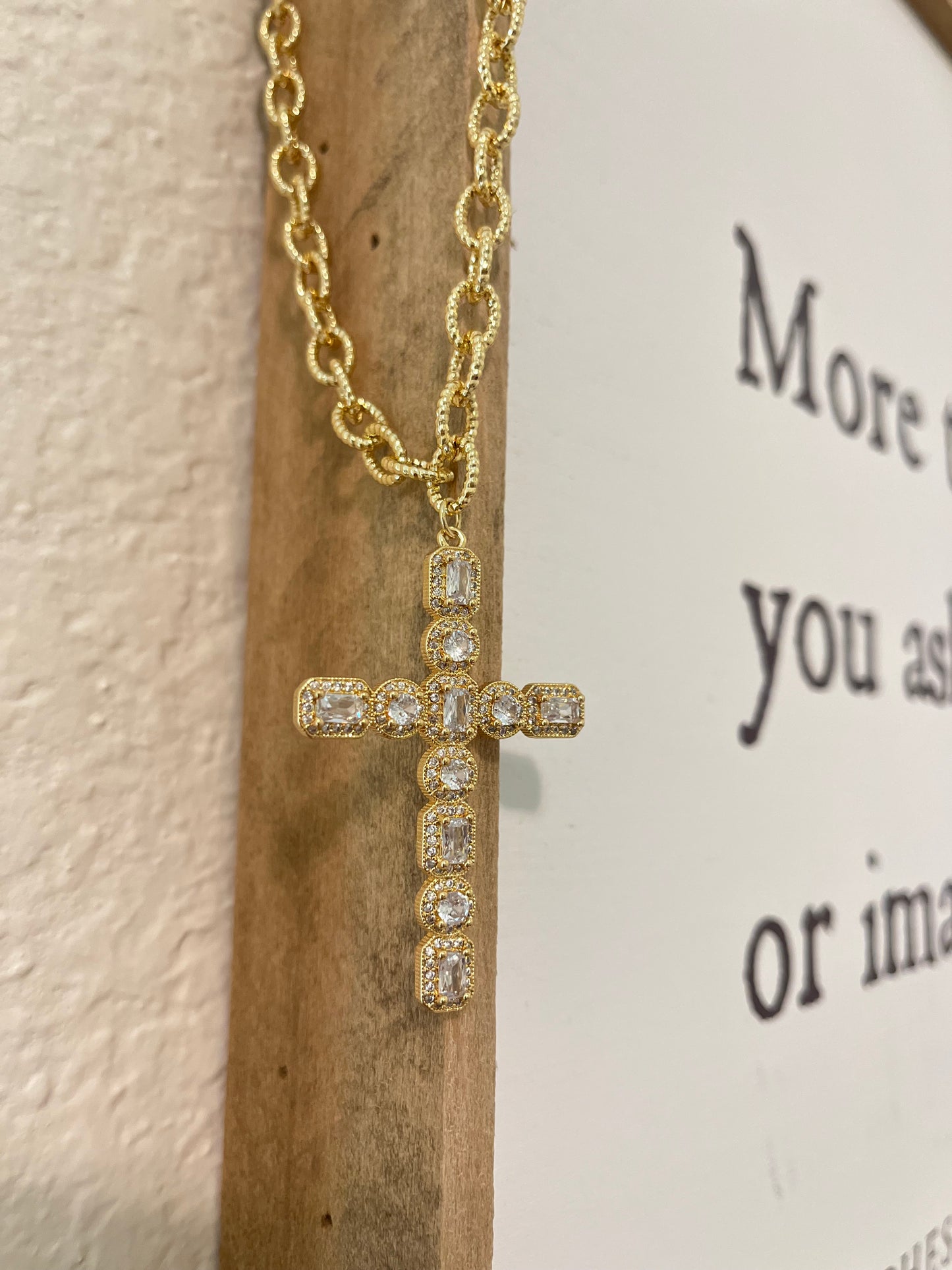 Bold Radiant Cross Necklace
