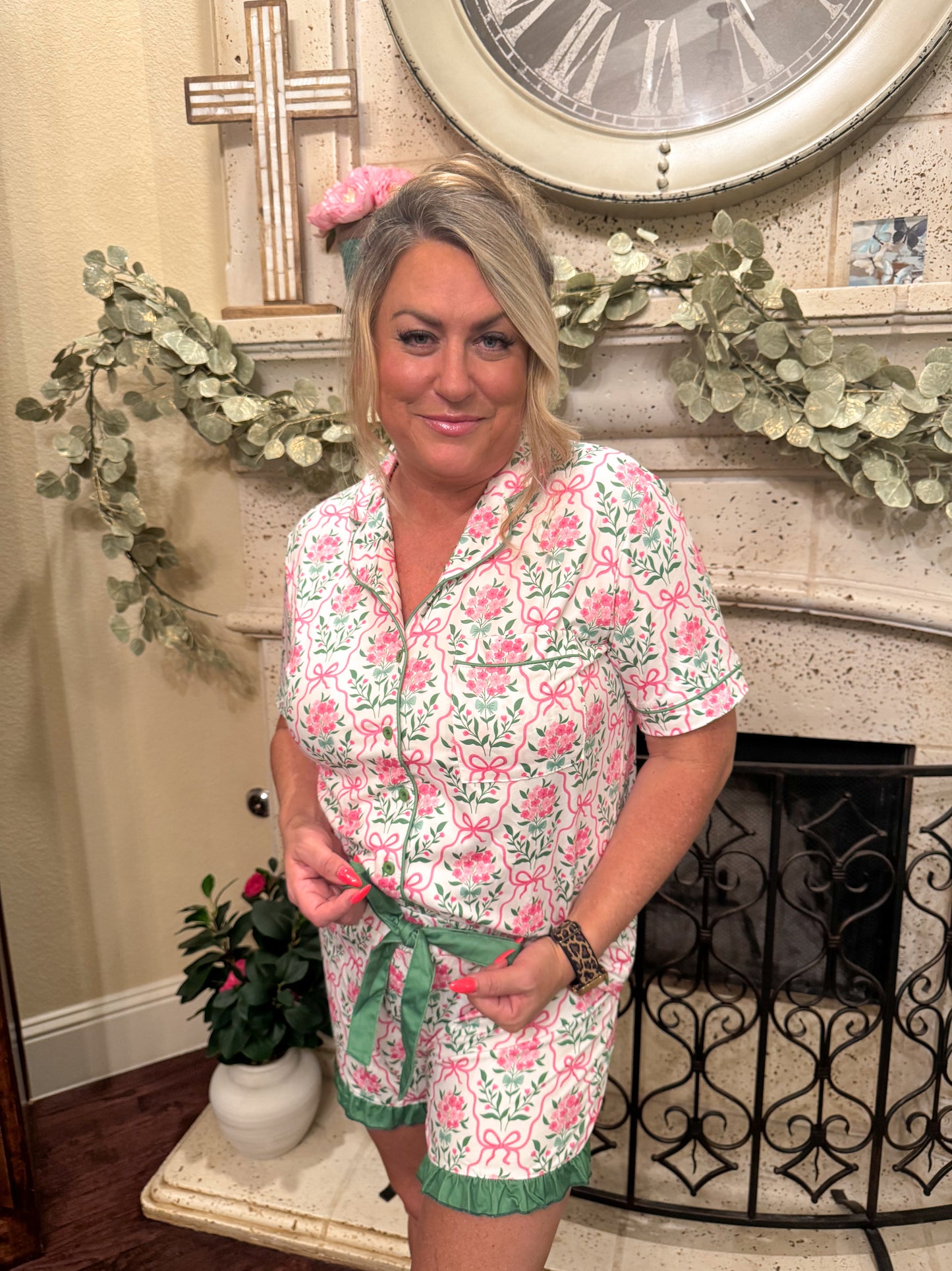 Botanical Garden Ruffle Pajama Set