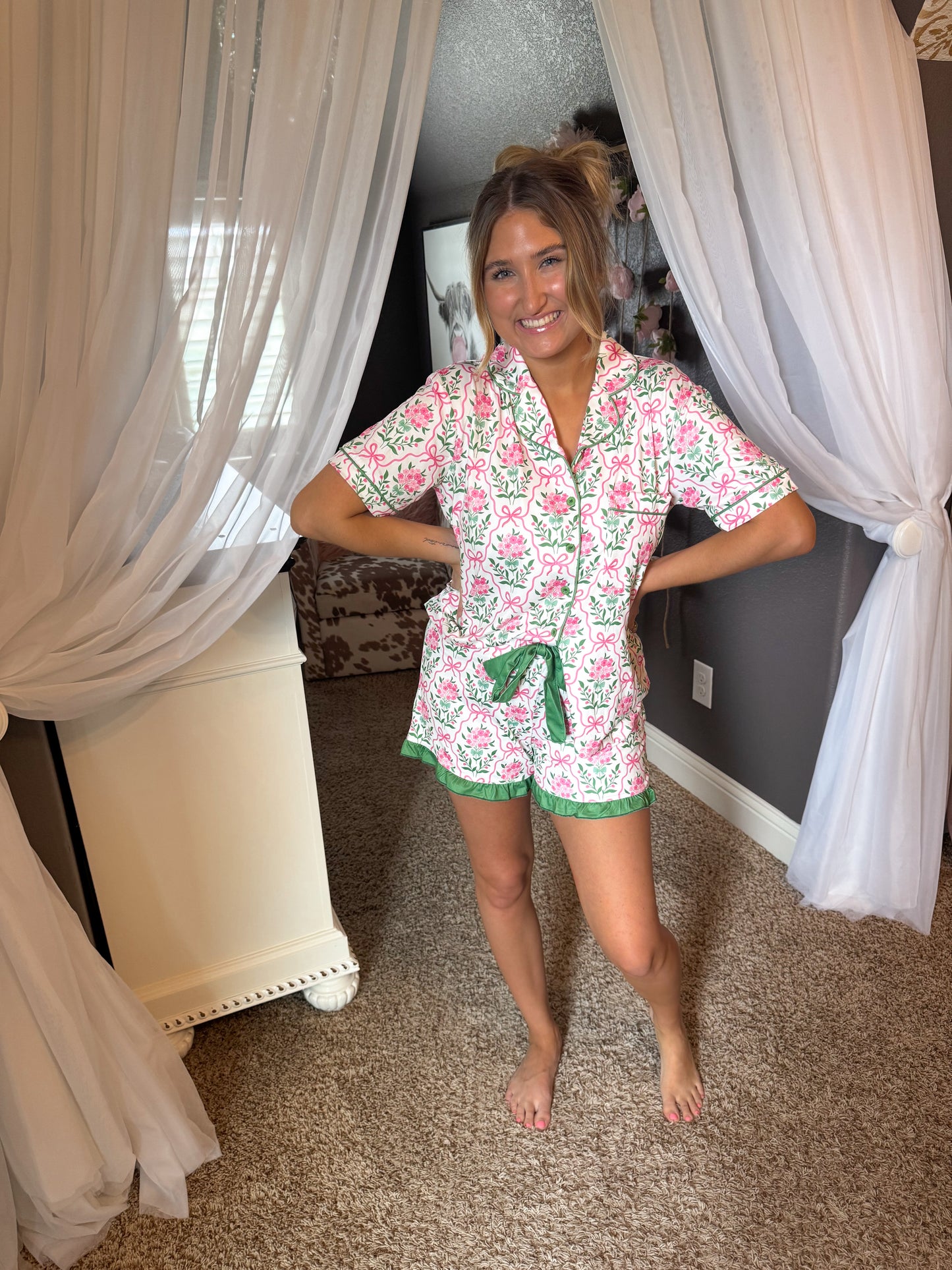 Botanical Garden Ruffle Pajama Set