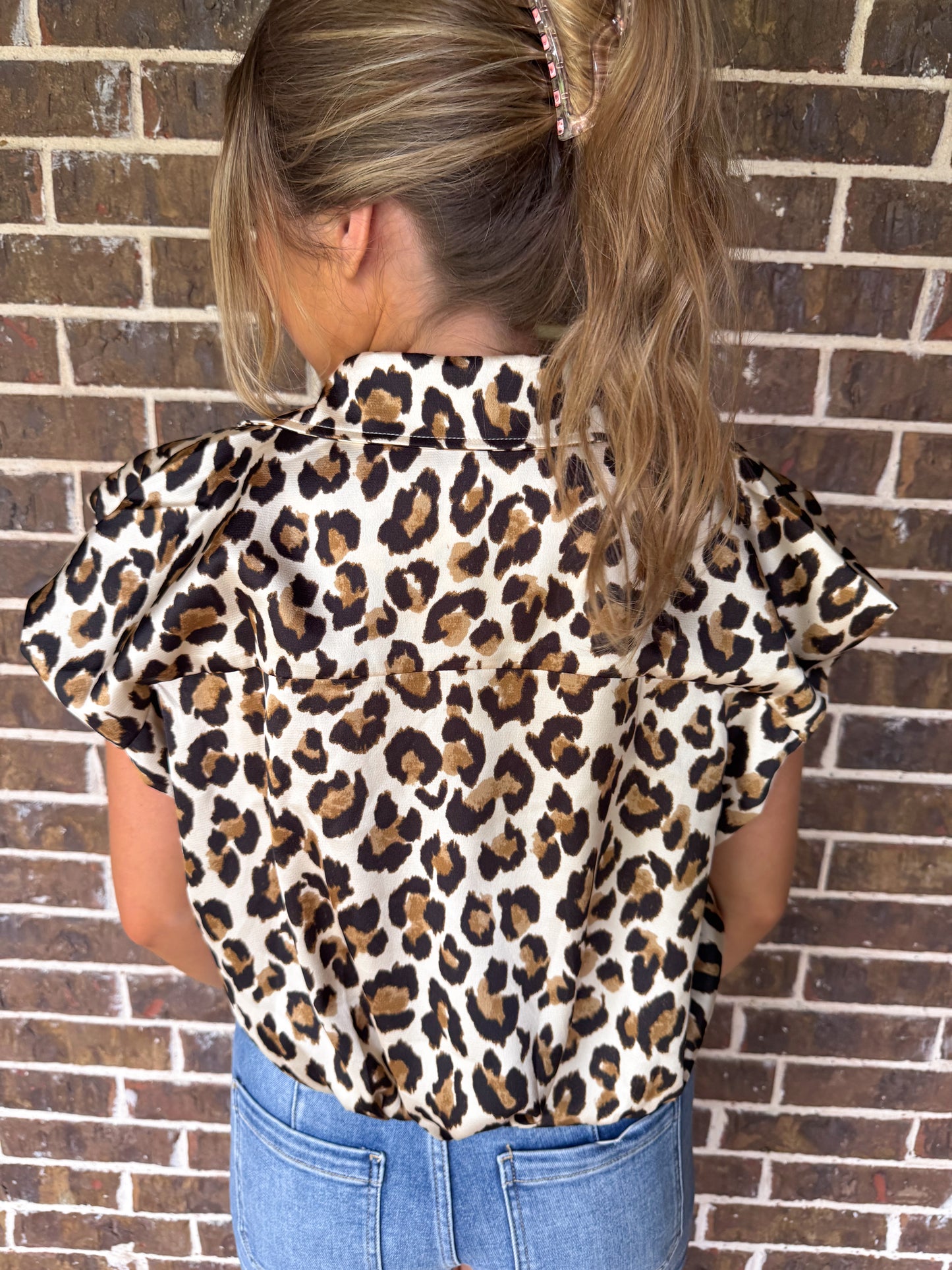 Wild Elegance Leopard Print Button-Up Top