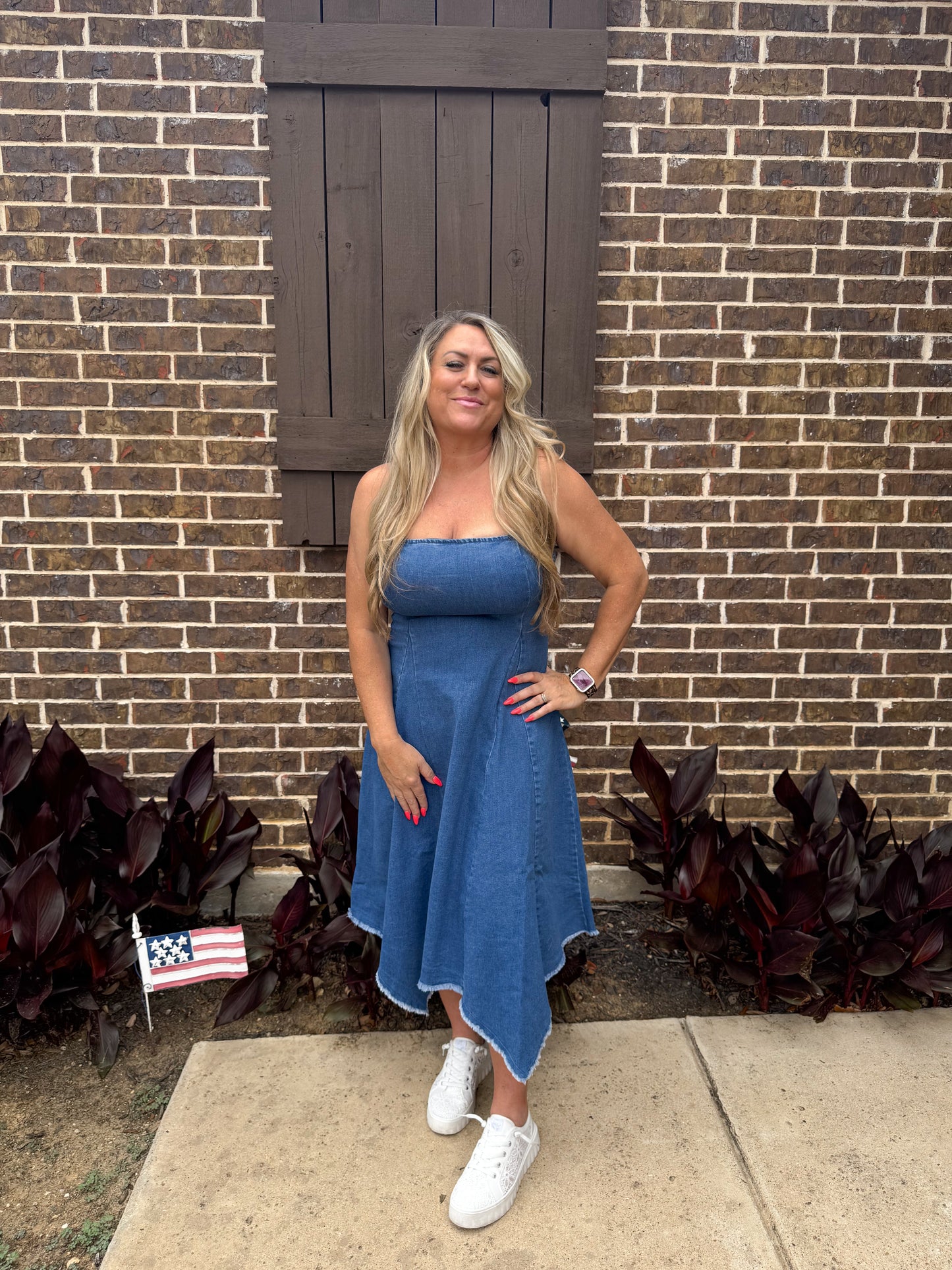 Trendy Denim Midi Dress