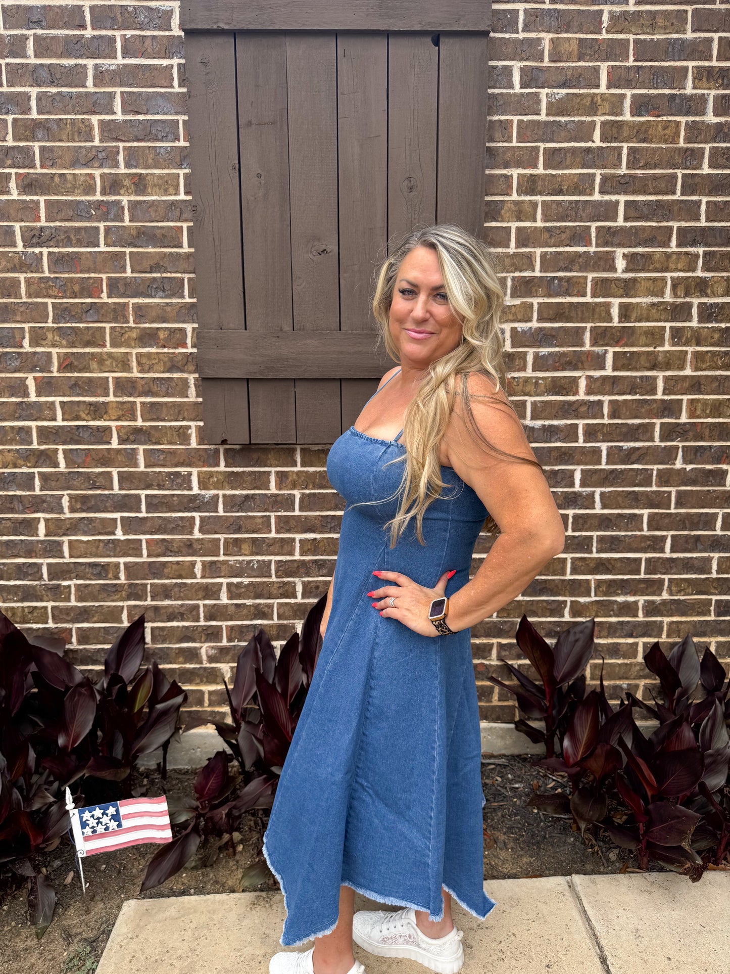 Trendy Denim Midi Dress