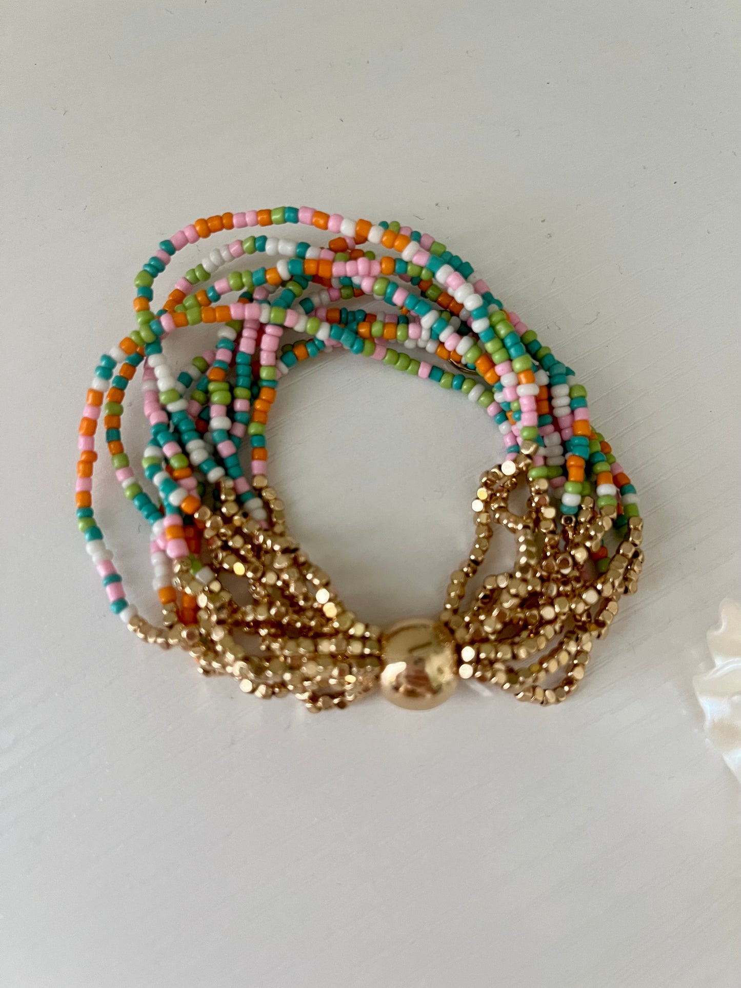 Multi-Strand Colorful Beaded Bracelet