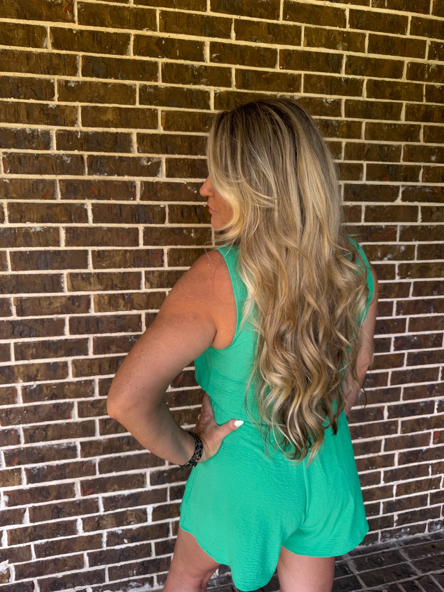 Kelly Green Two-Piece Shorts Set