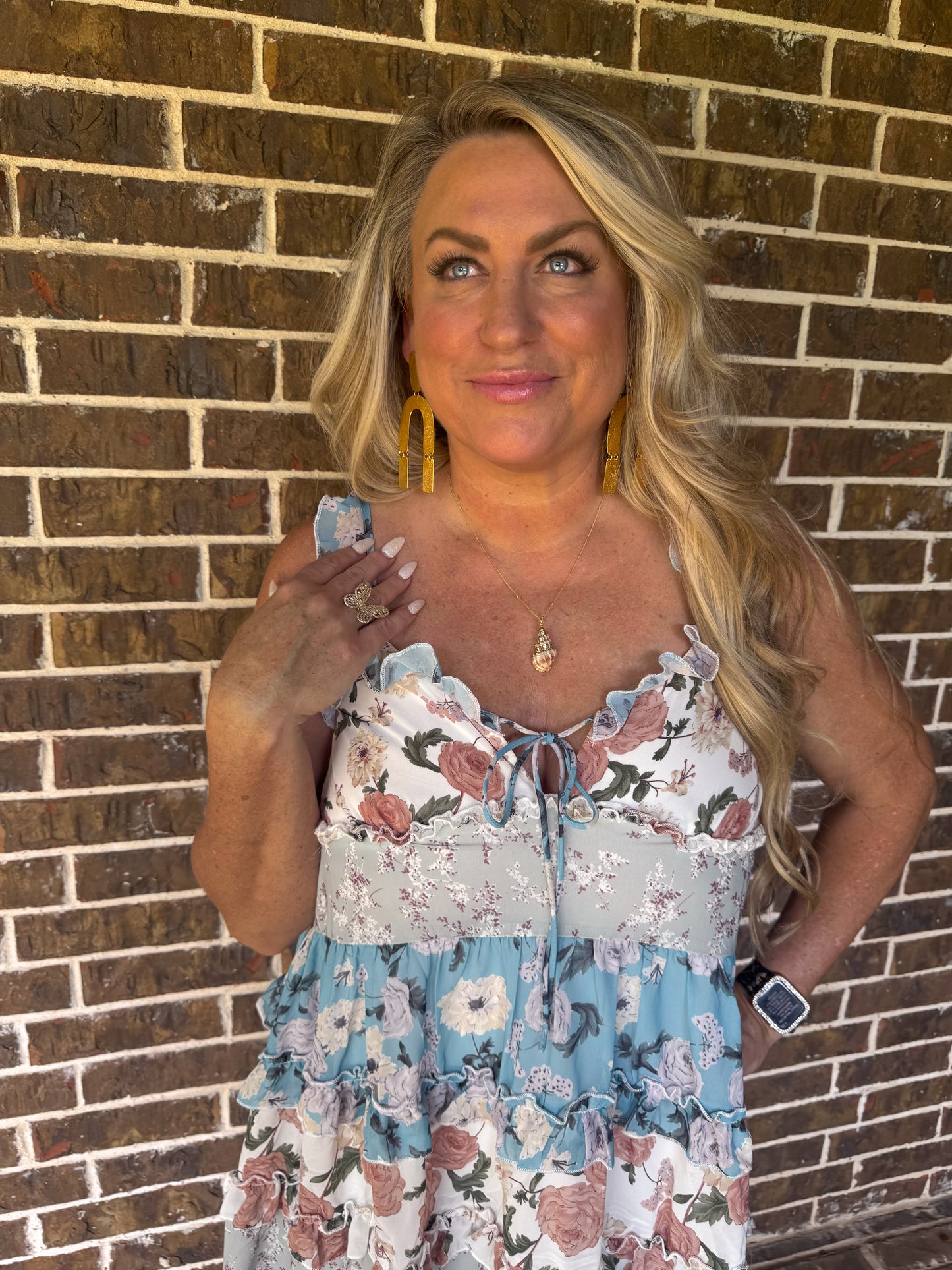 Boho Blossom Tiered Ruffle Mini Dress