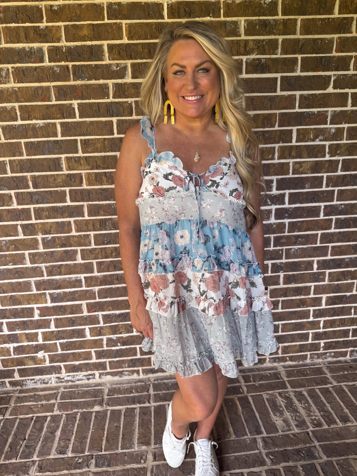 Boho Blossom Tiered Ruffle Mini Dress