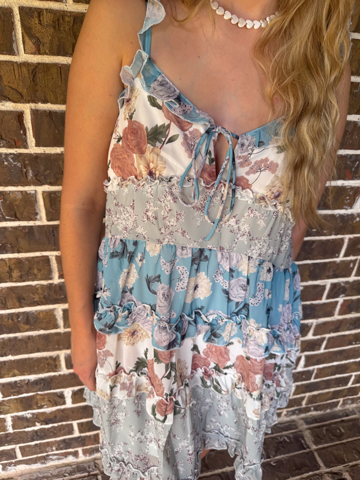 Boho Blossom Tiered Ruffle Mini Dress