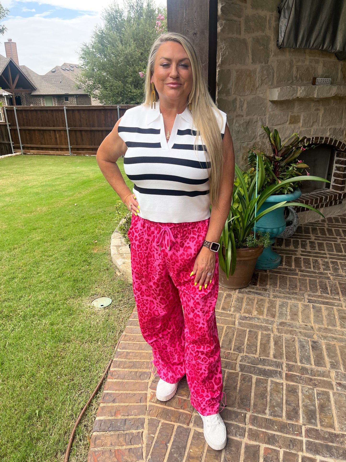 Wild Leopard Pink Jogger Pants