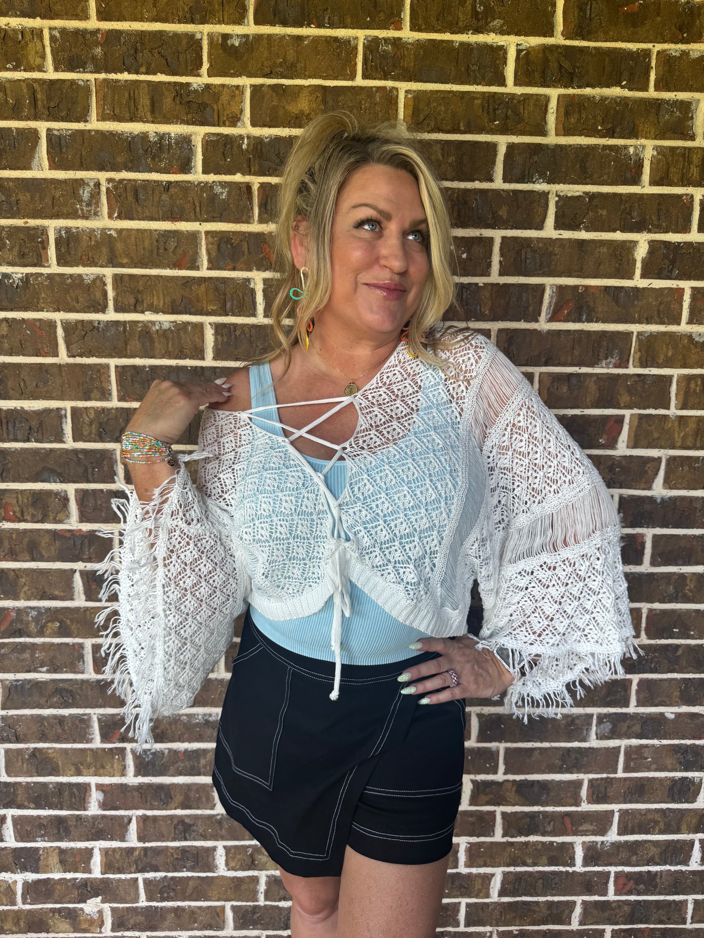 Sky Blue Reversible Ribbed Tank Top