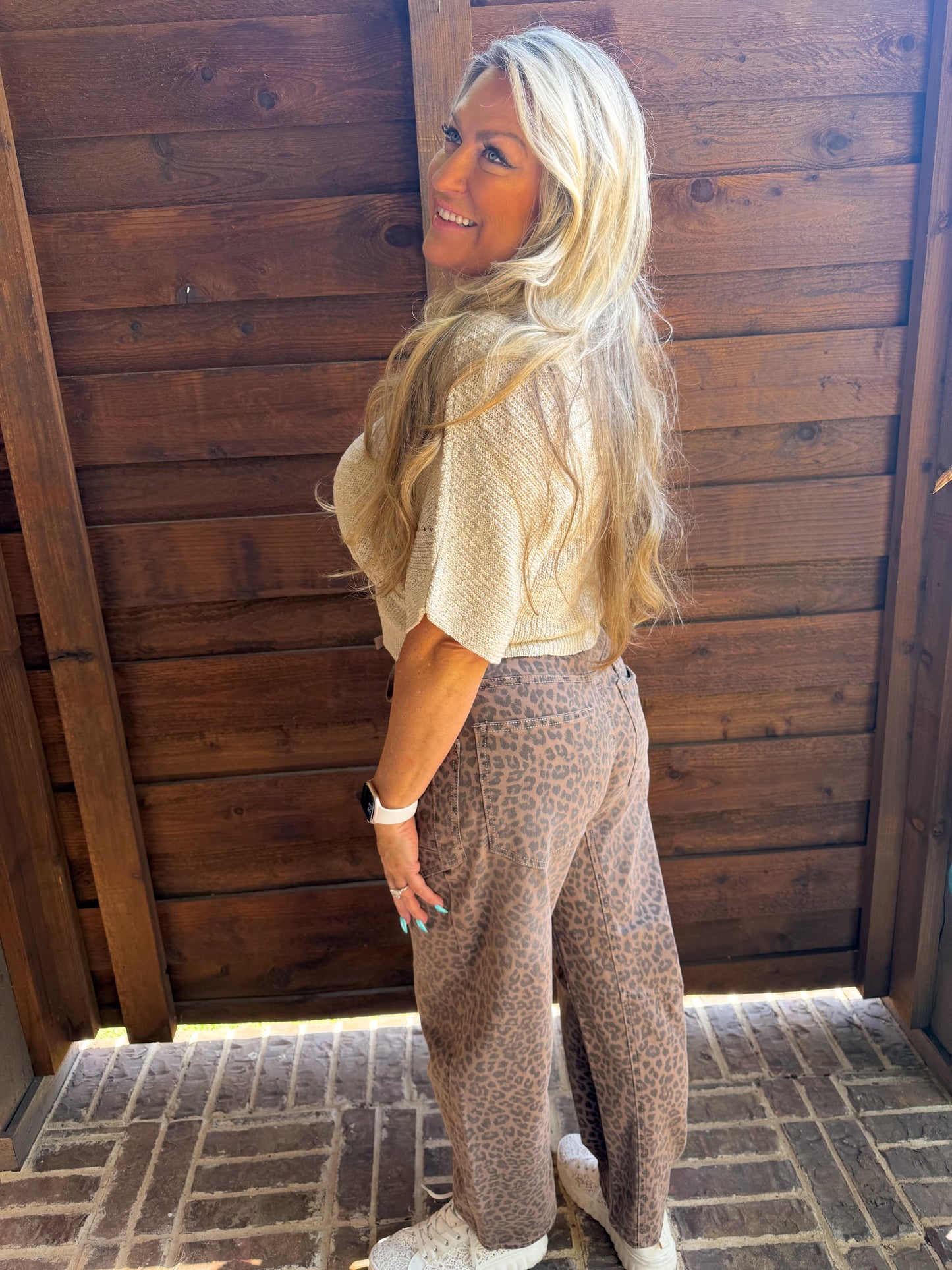 NEW Cheetah Leopard Barrel Jeans