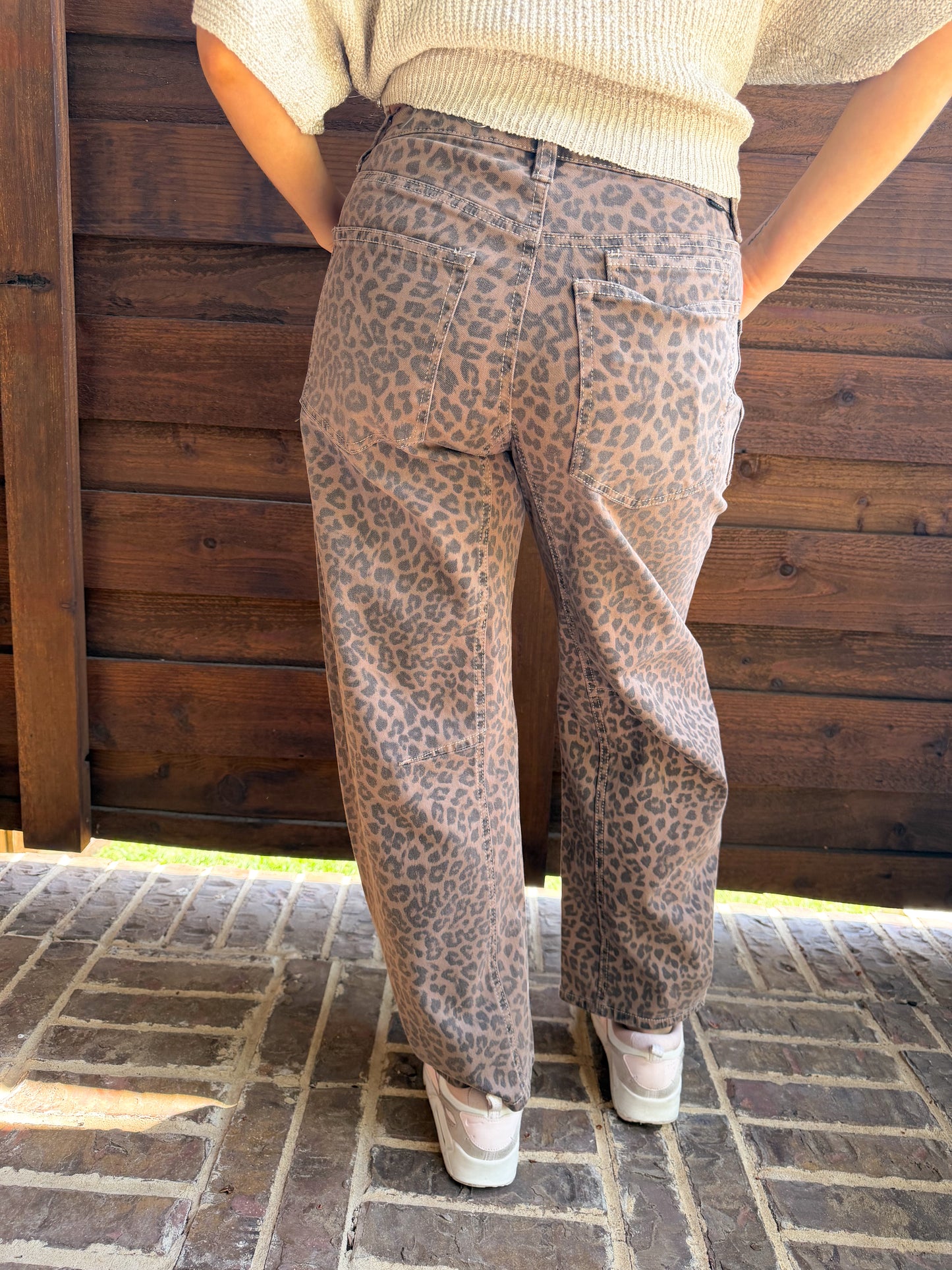 NEW Cheetah Leopard Barrel Jeans