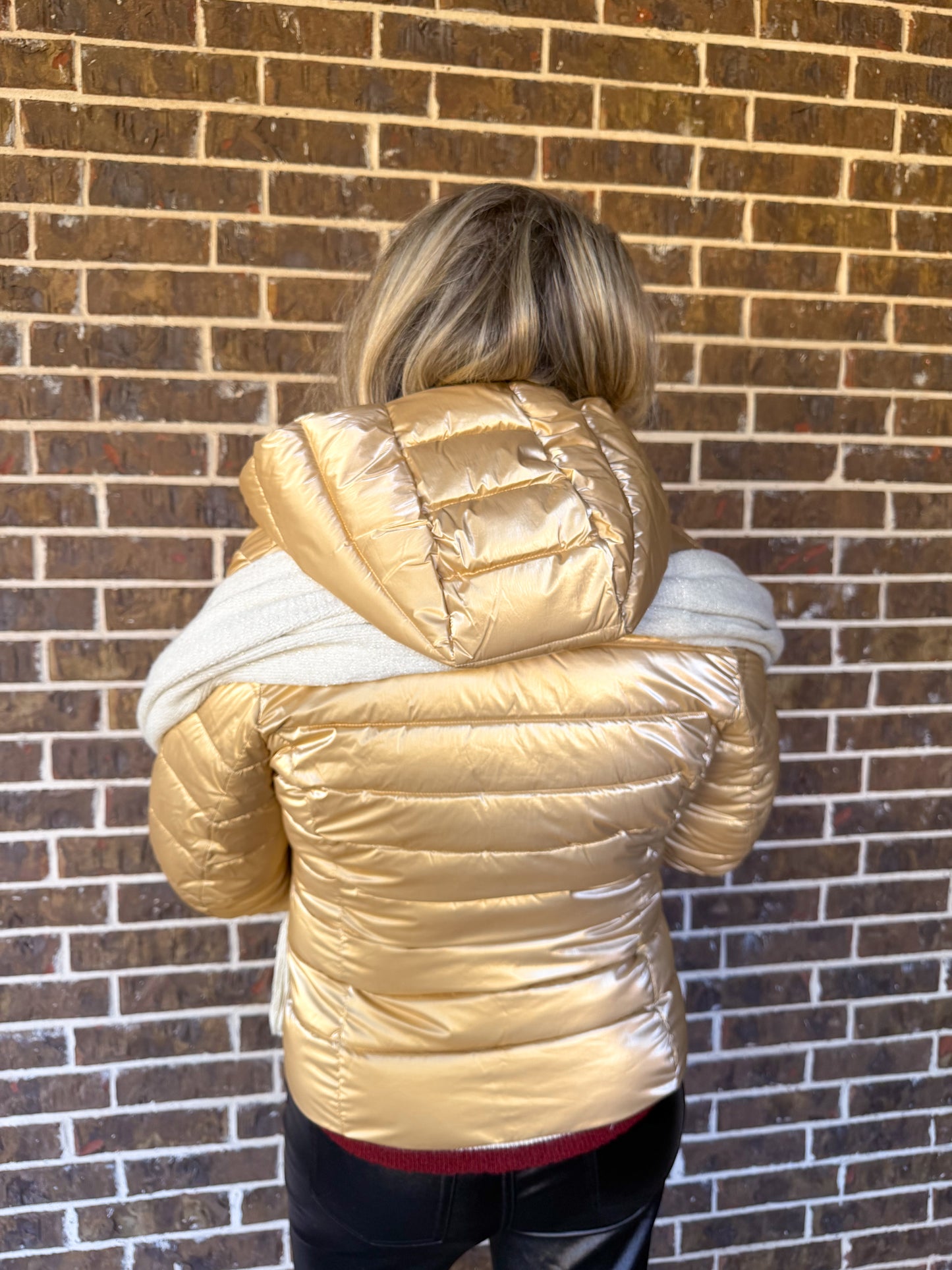 Metallic Gold Puffer Jacket