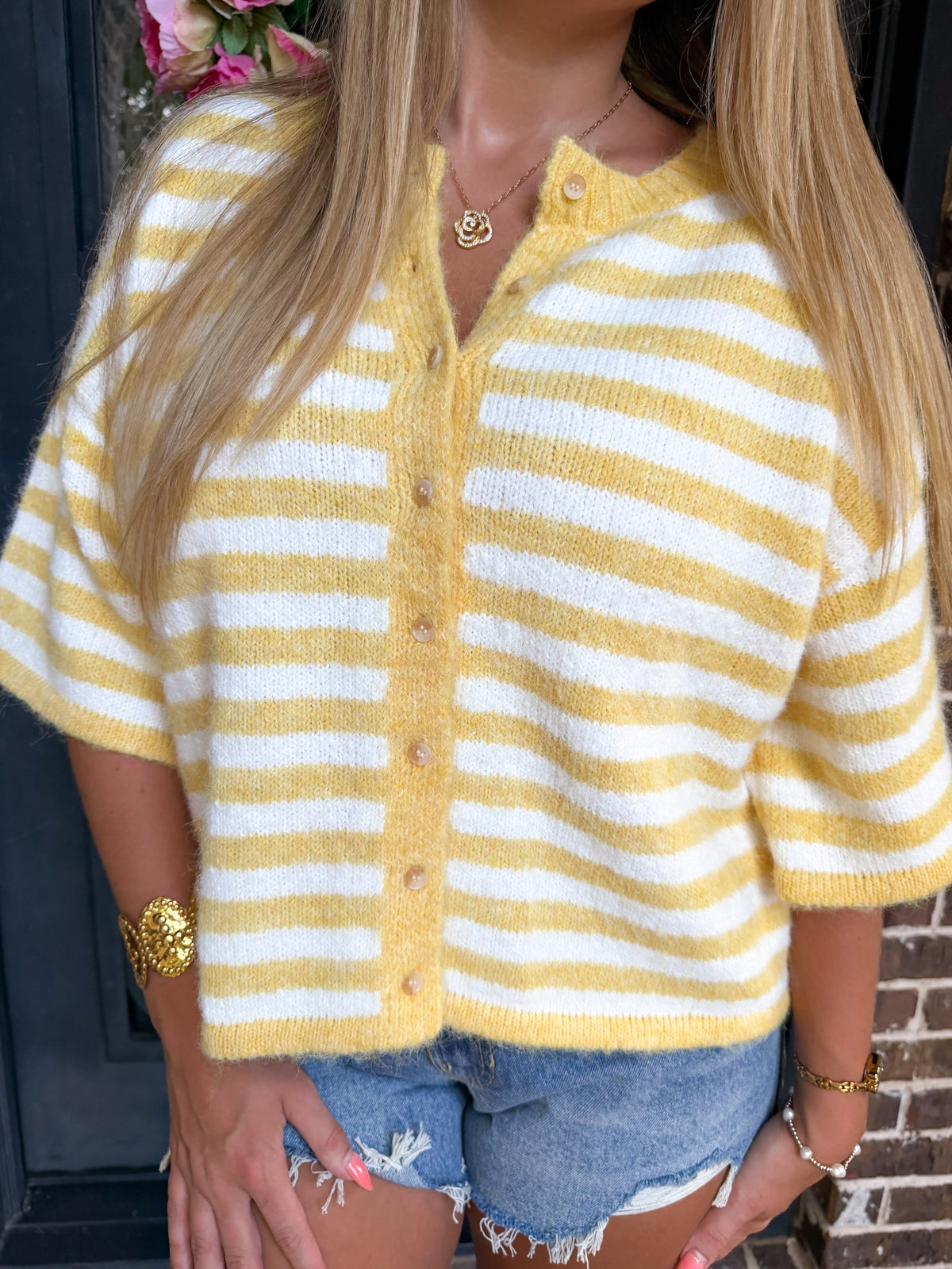 Sunny Days Yellow Striped Sweater