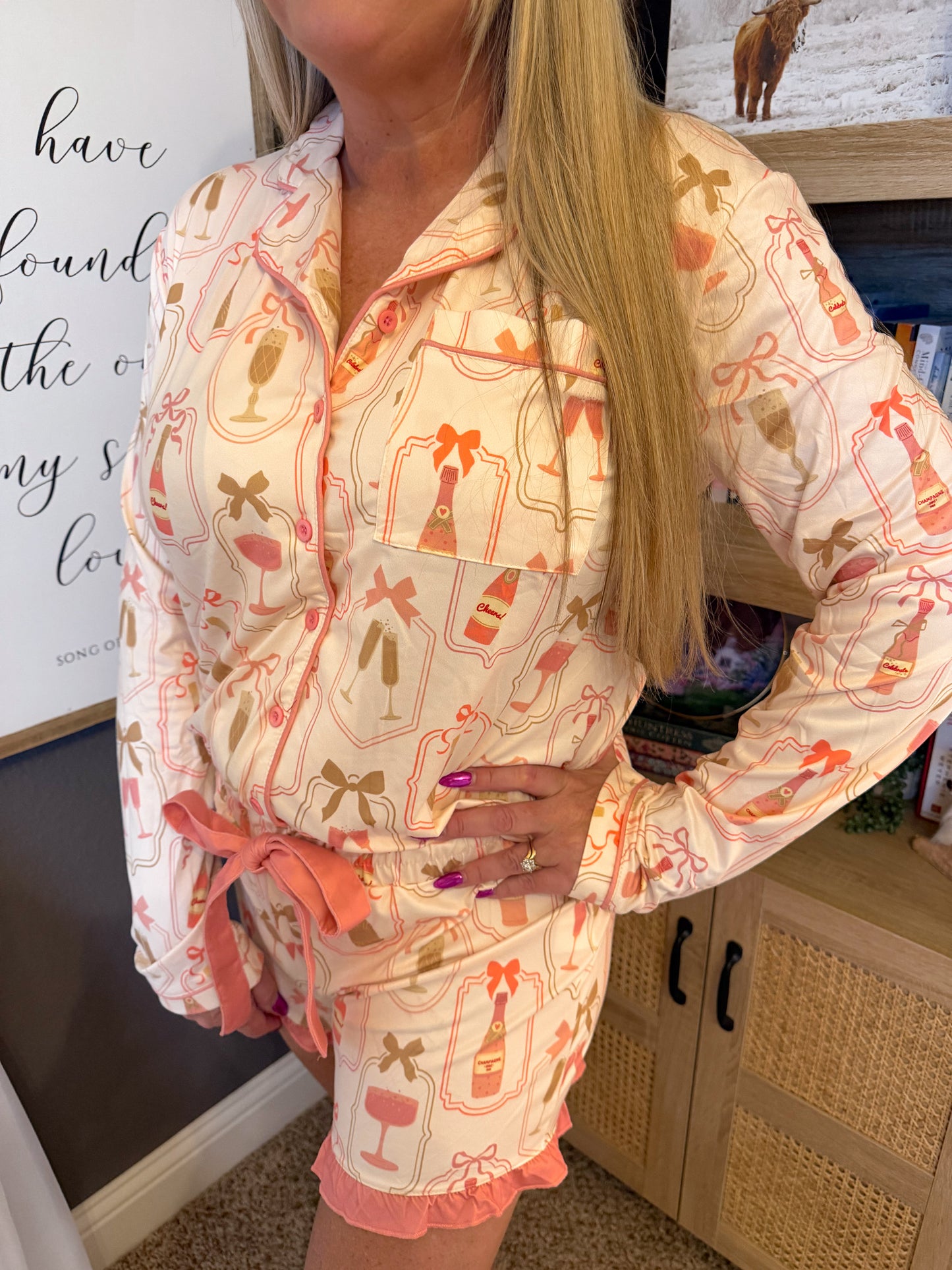 Blush Bubbly Holiday PJ Set