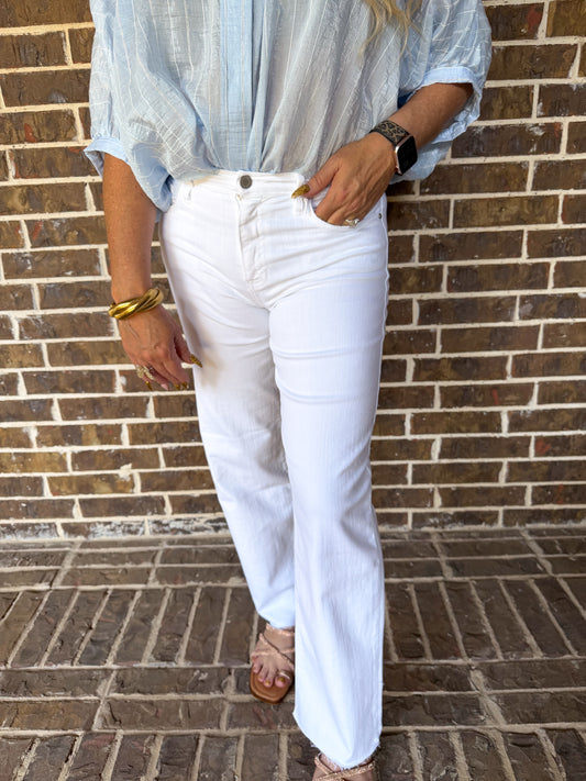 White Classic Straight Jeans