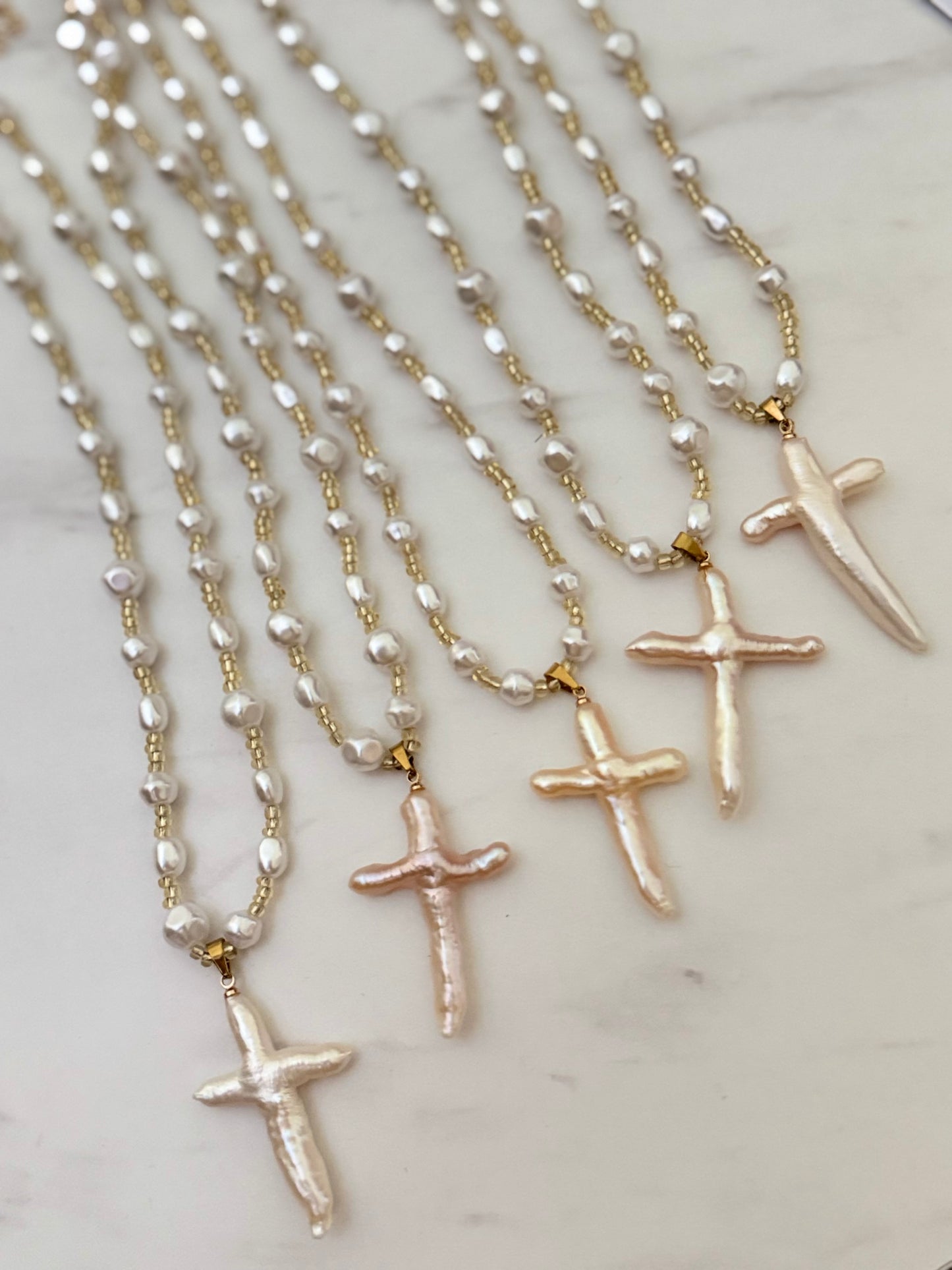 Faith Pearl Cross Necklace