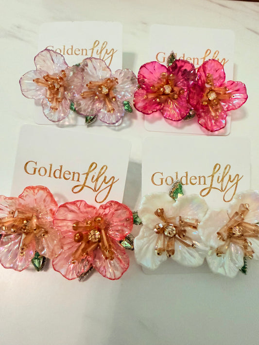 Hawaiian Flower Stud Earrings