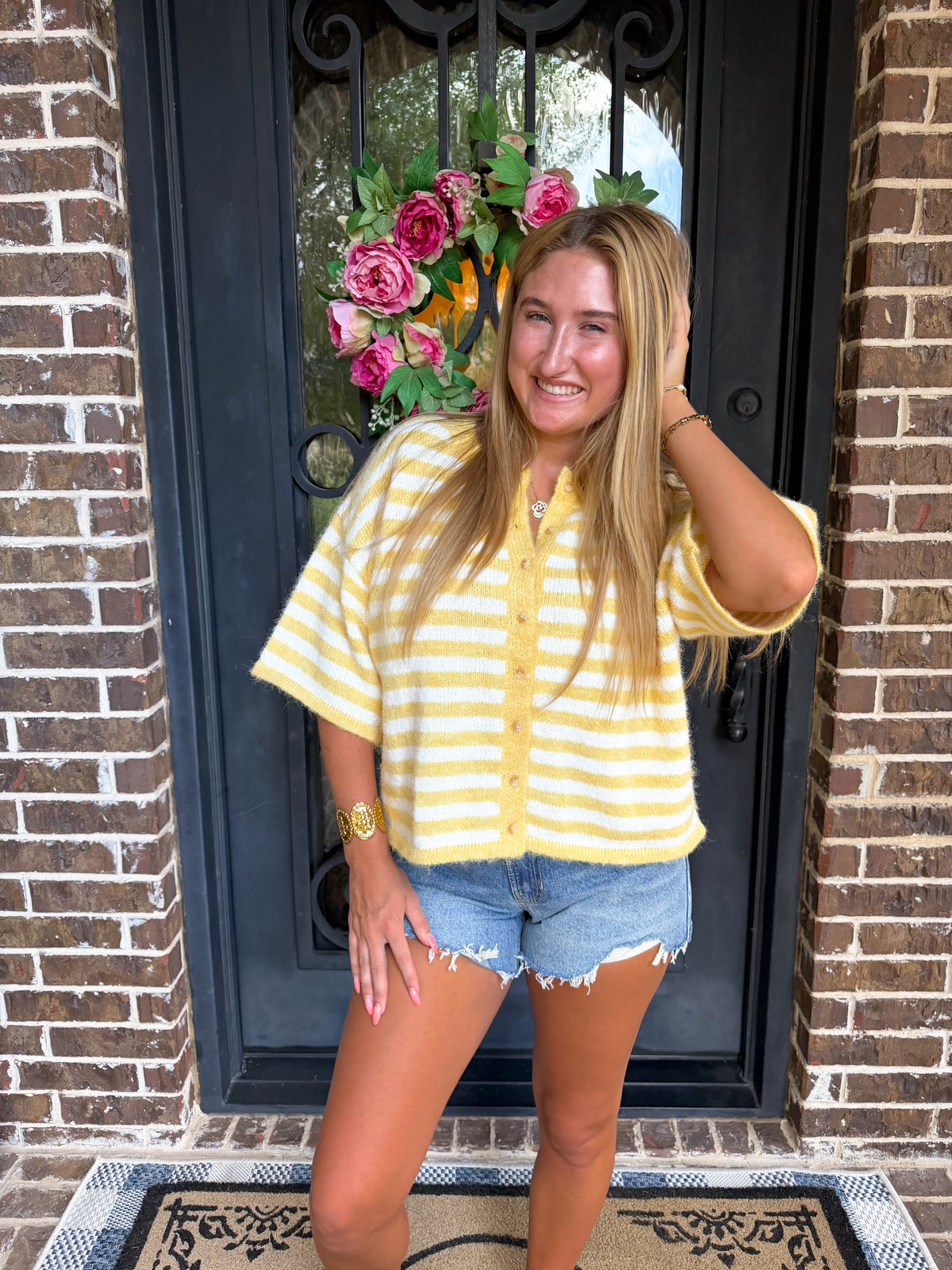 Sunny Days Yellow Striped Sweater