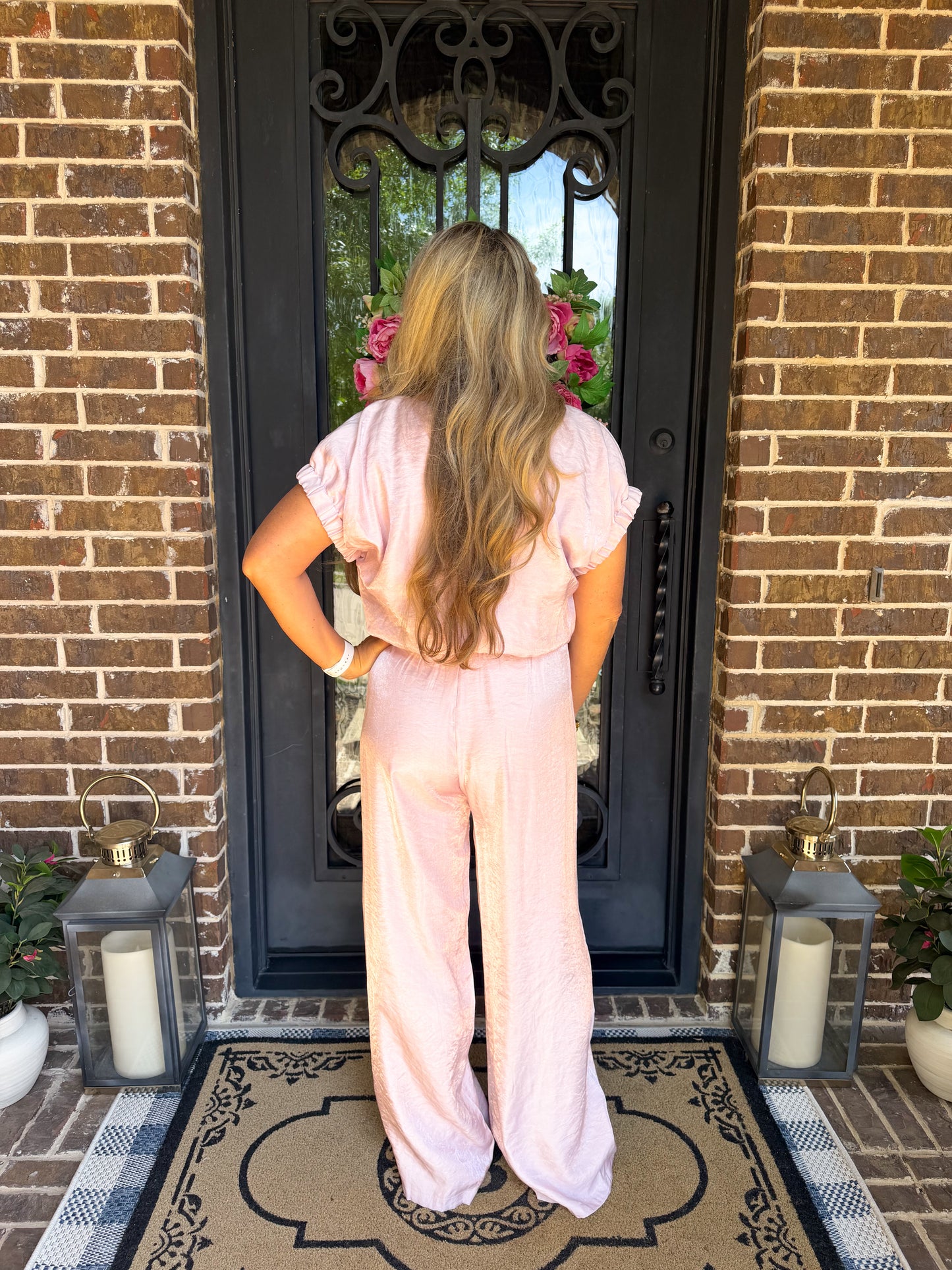 NEW Pink Fancy Rushed Pant Set