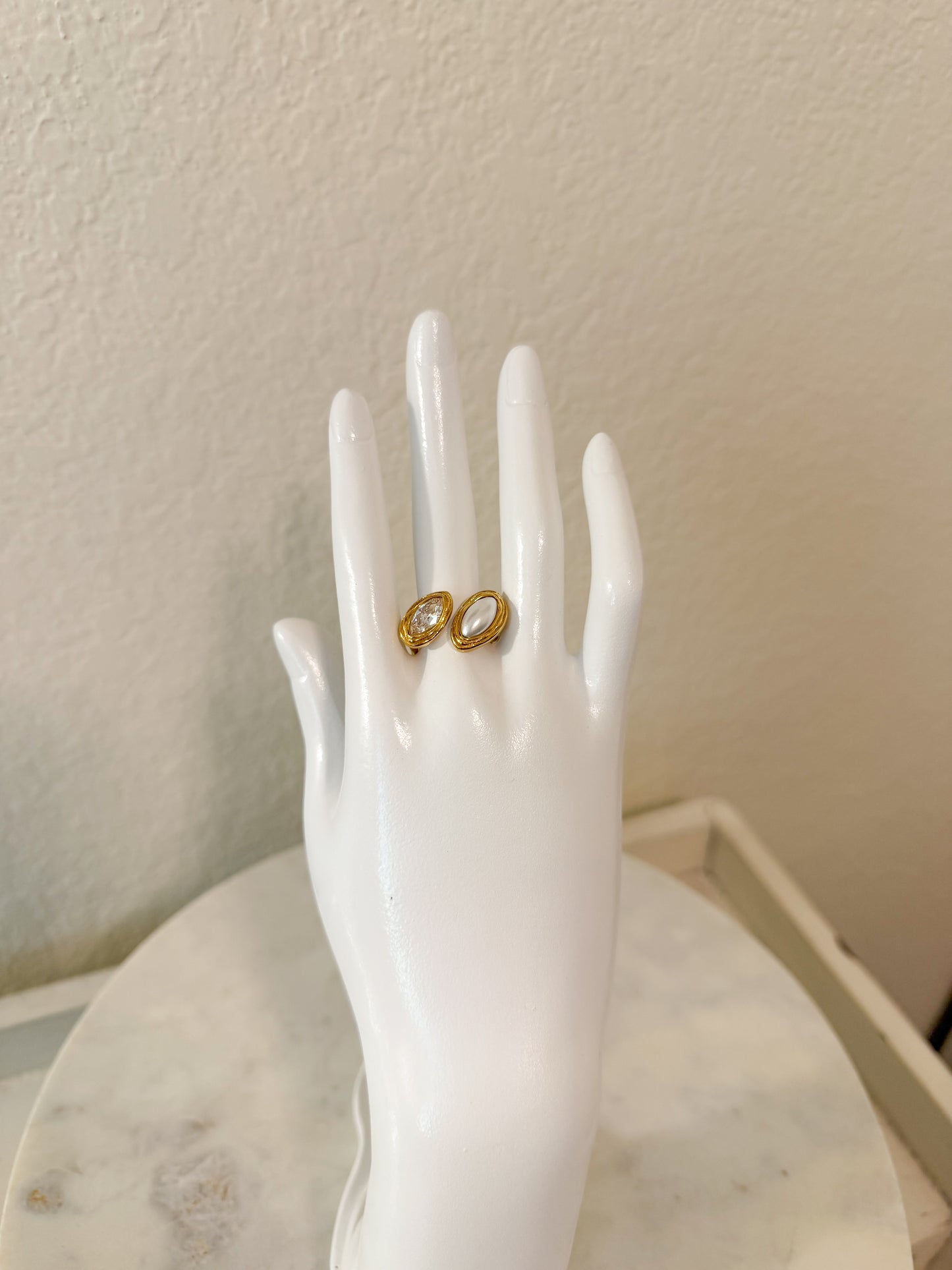 Dual Charm Open Ring
