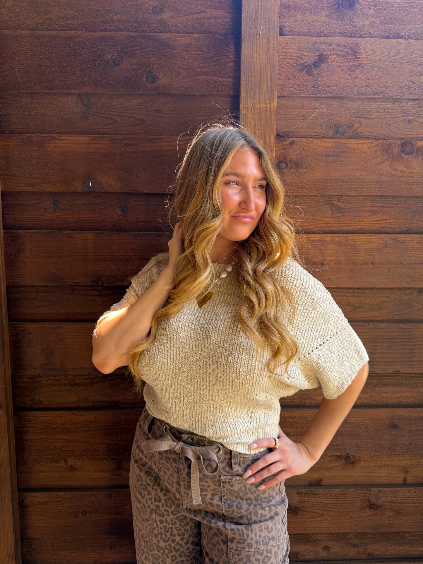 NEW Tan Knitted Beach Sweater