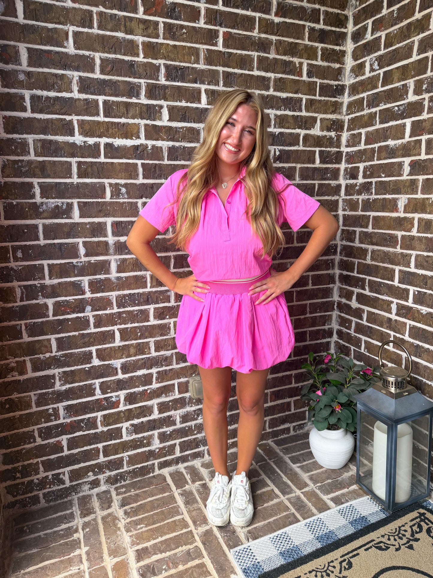 Hot Pink Bubble Hem Set