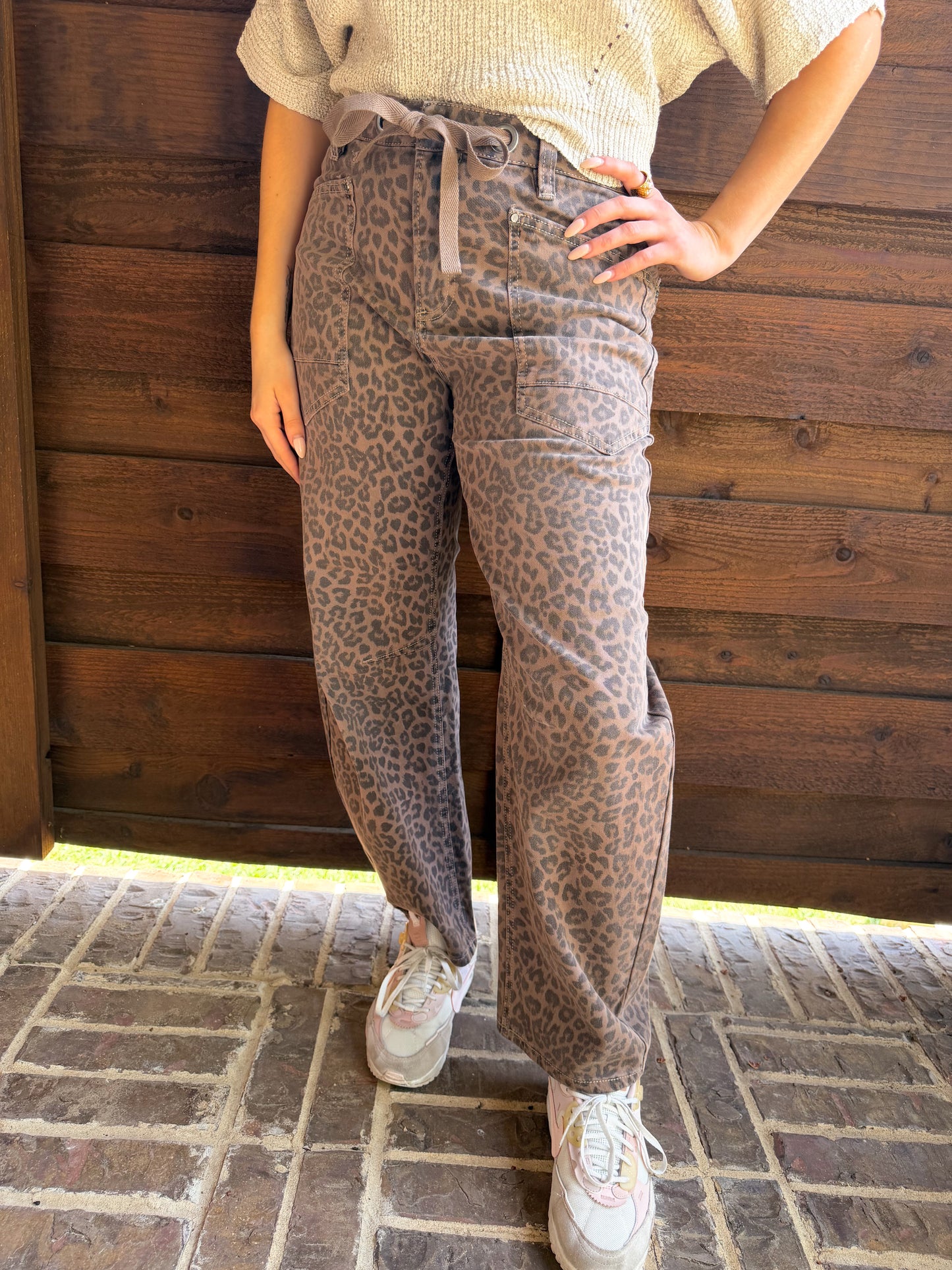NEW Cheetah Leopard Barrel Jeans