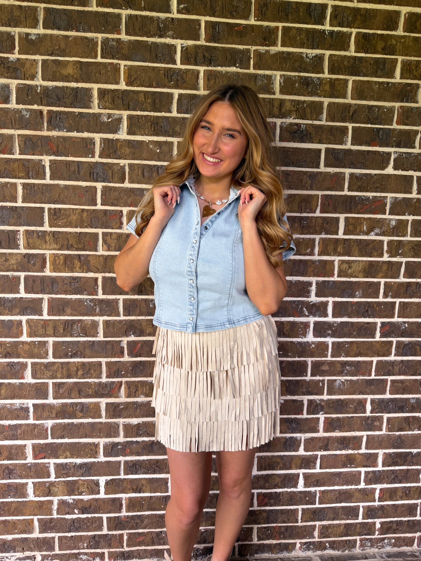 NEW Light Blue Denim Button Shirt