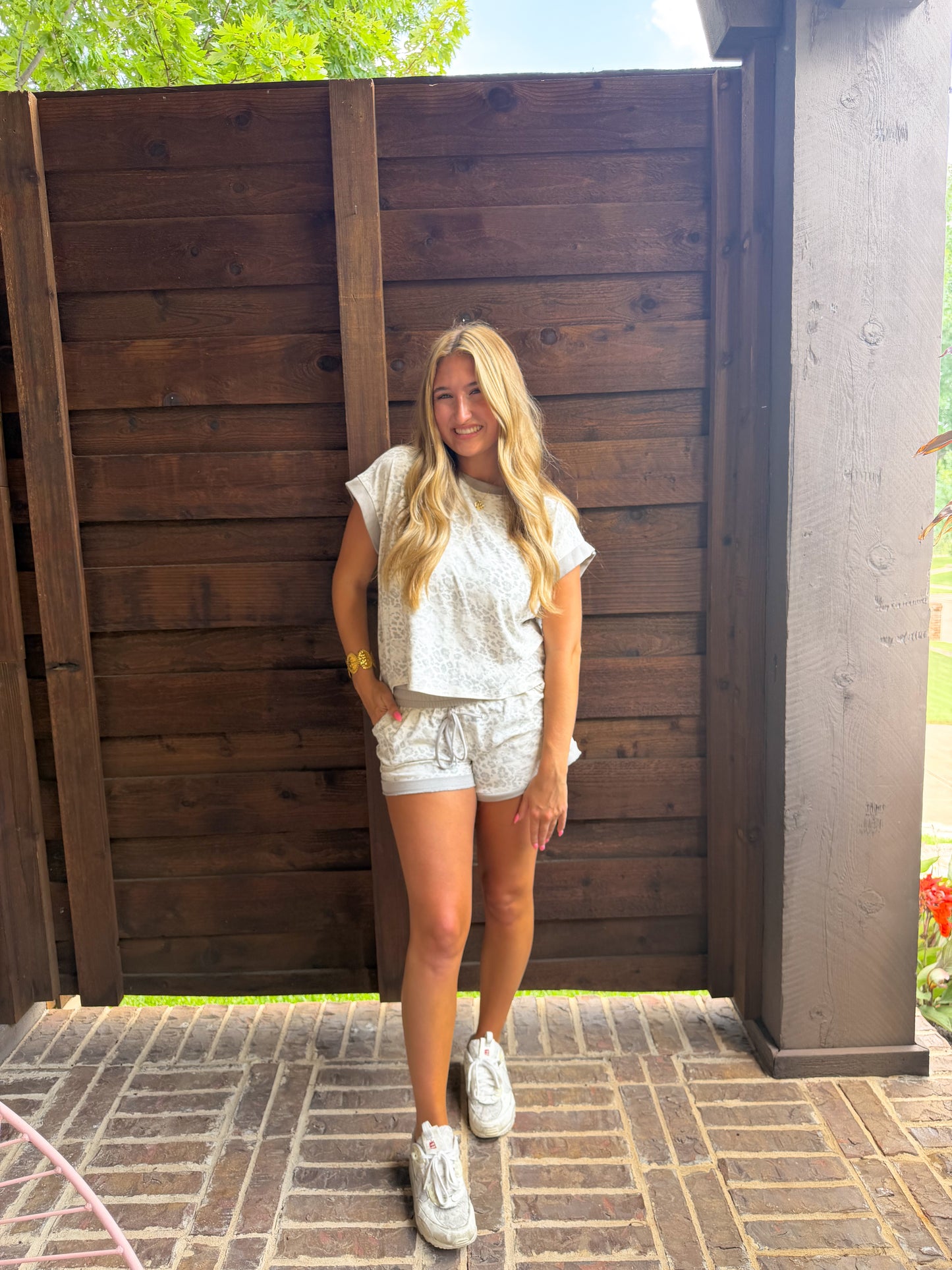 Cloud Leopard Shorts Lounge Set