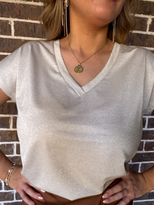 Golden Glow Shimmer Top