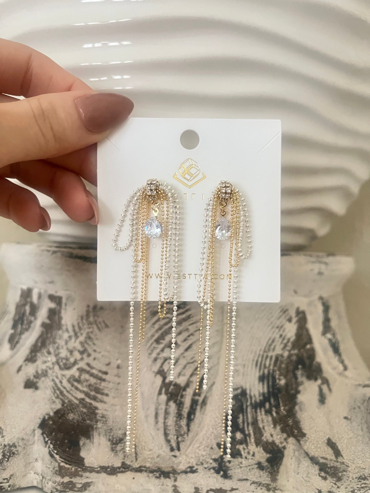 Elegant Beaded Dangle Earrings