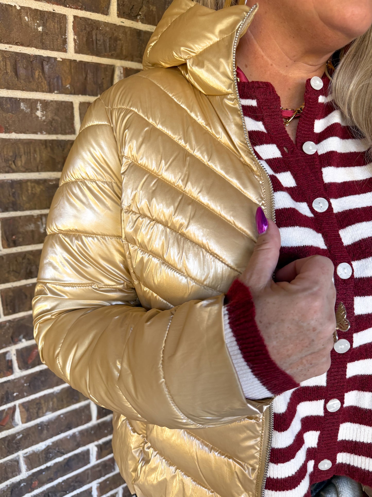 Metallic Gold Puffer Jacket
