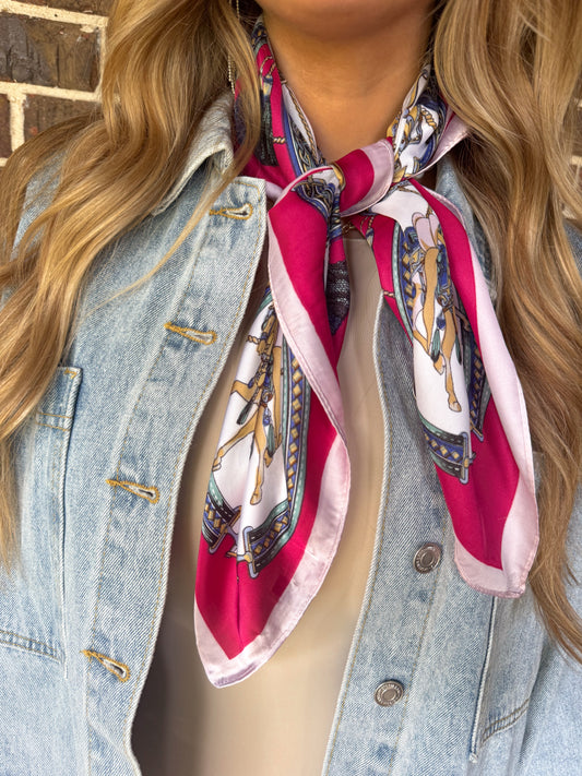Multicolor Silk Print Scarf