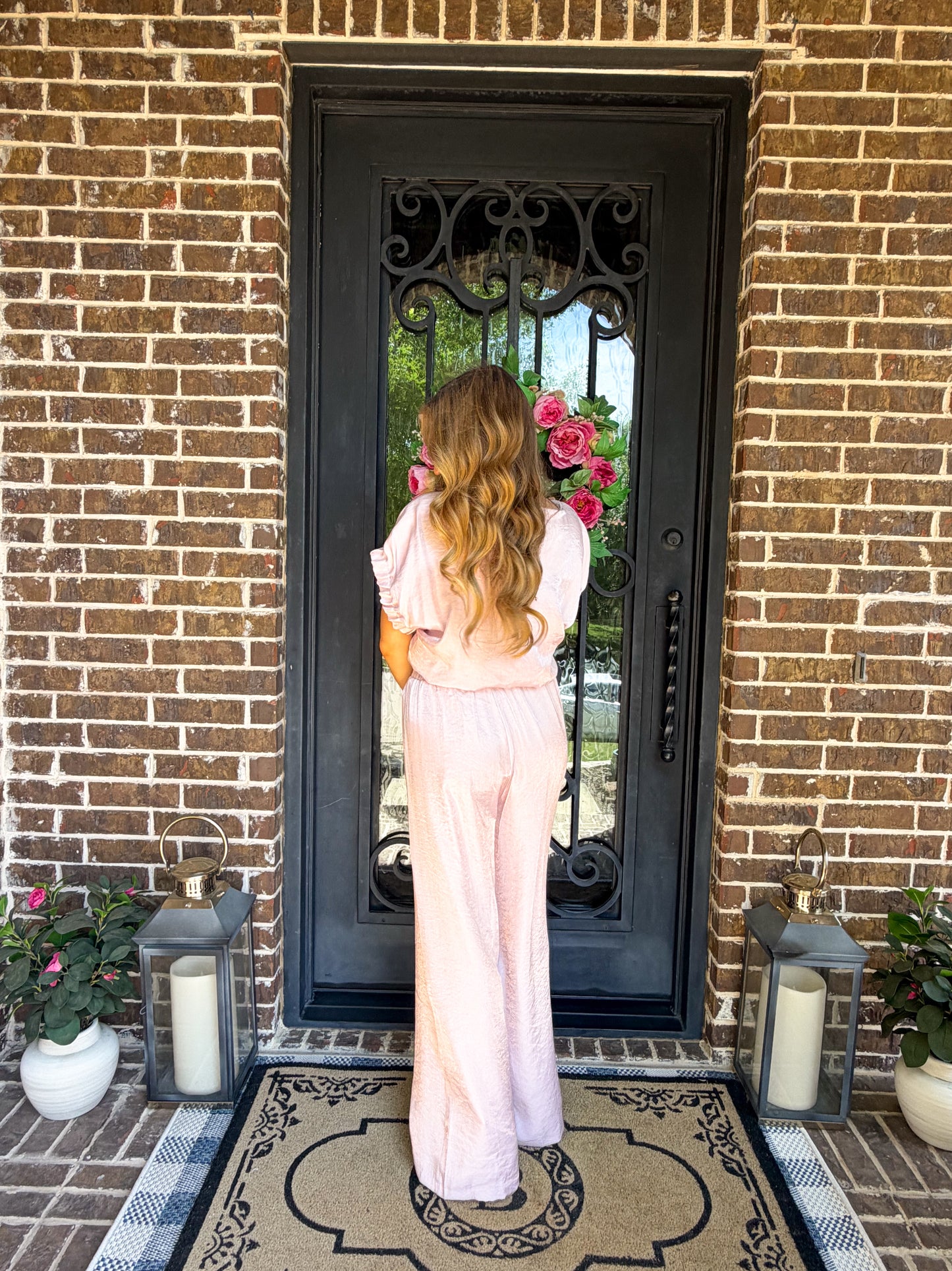 NEW Pink Fancy Rushed Pant Set