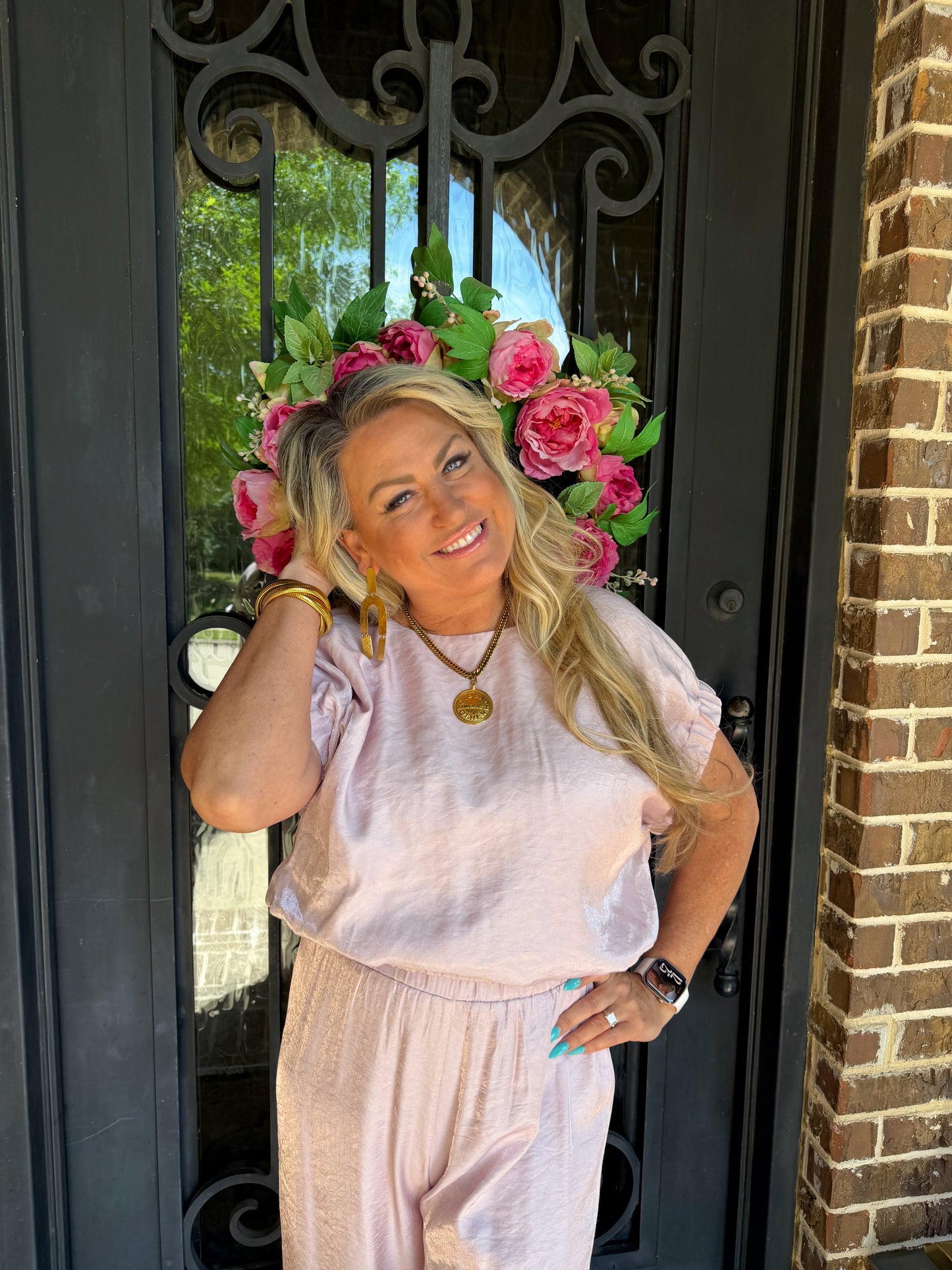NEW Pink Fancy Rushed Pant Set