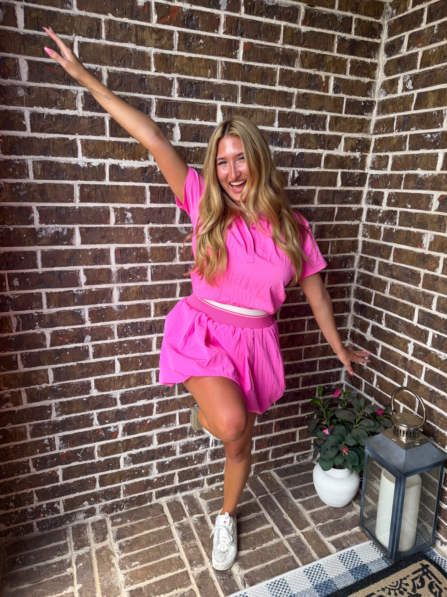Hot Pink Bubble Hem Set