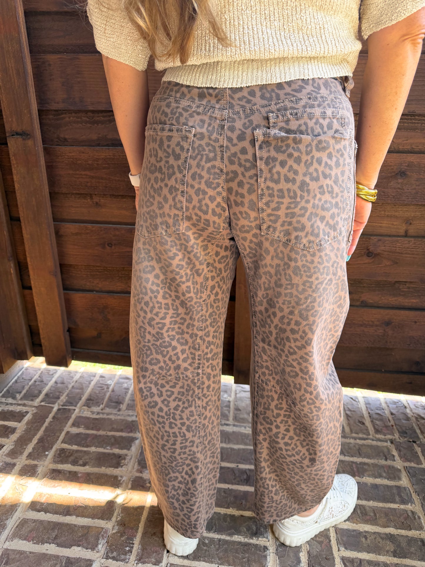 NEW Cheetah Leopard Barrel Jeans