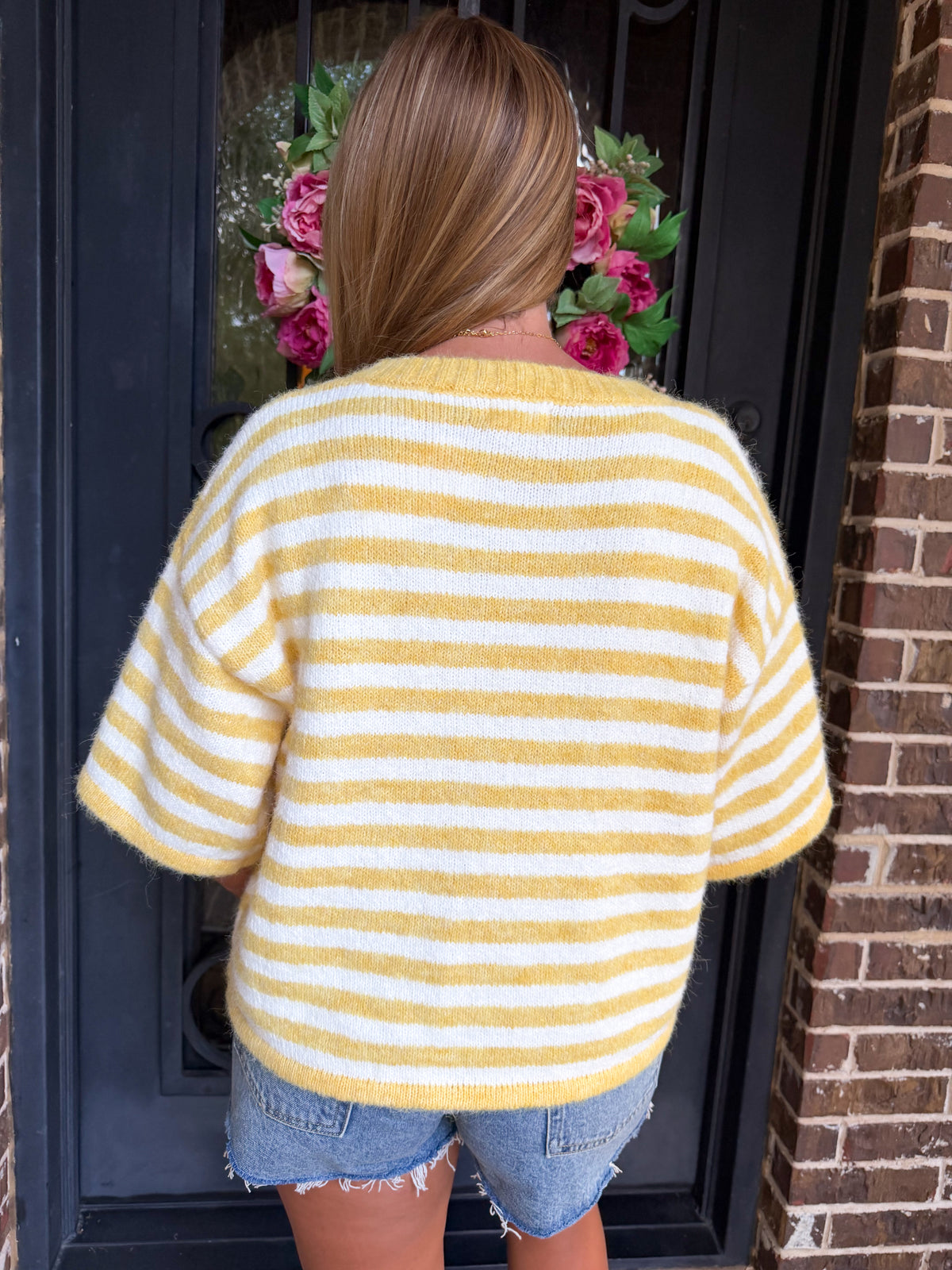 Sunny Days Yellow Striped Sweater